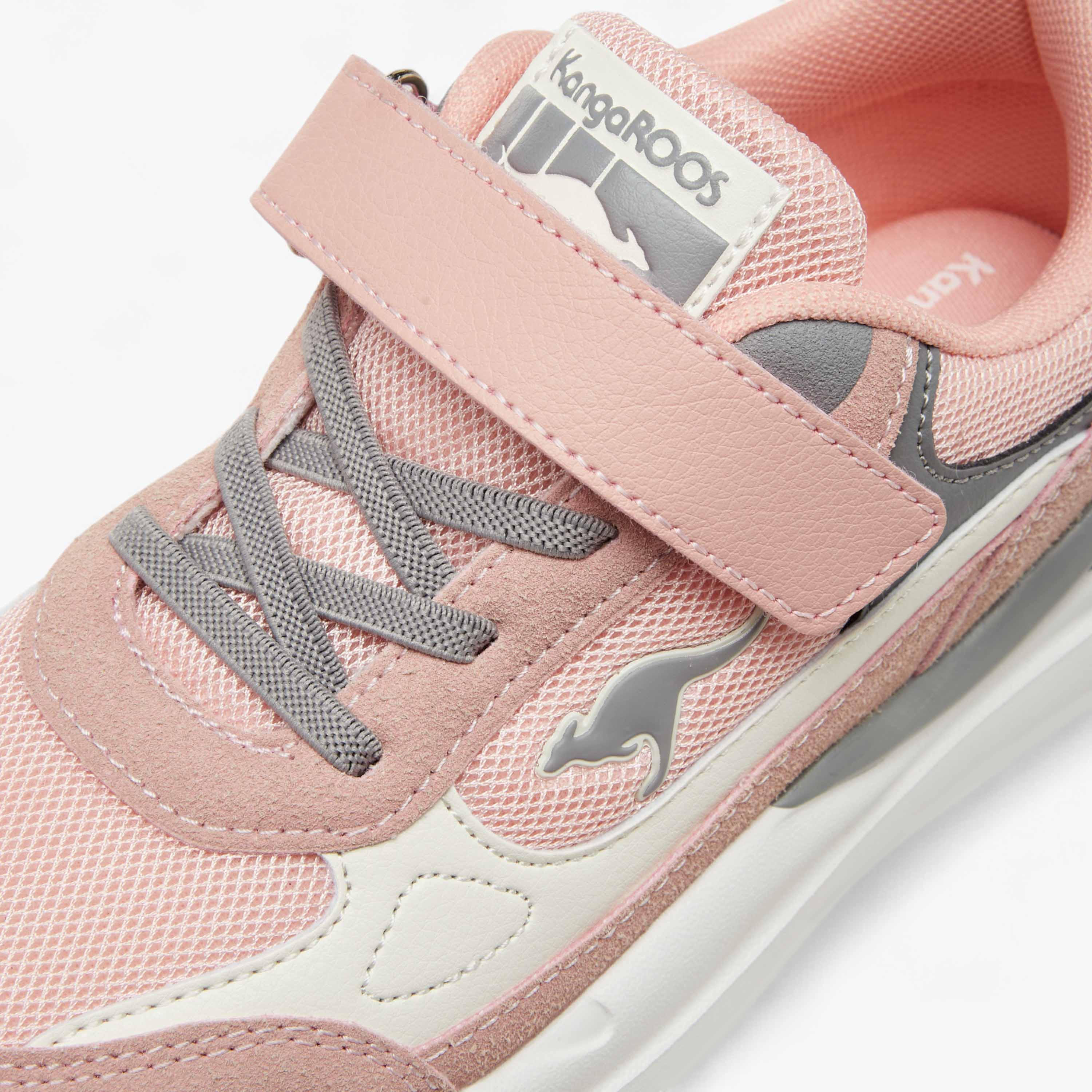 Kangaroos Girls Logo Detail Hook & Loop Walking Shoes-girls-shoes-sports-image-4
