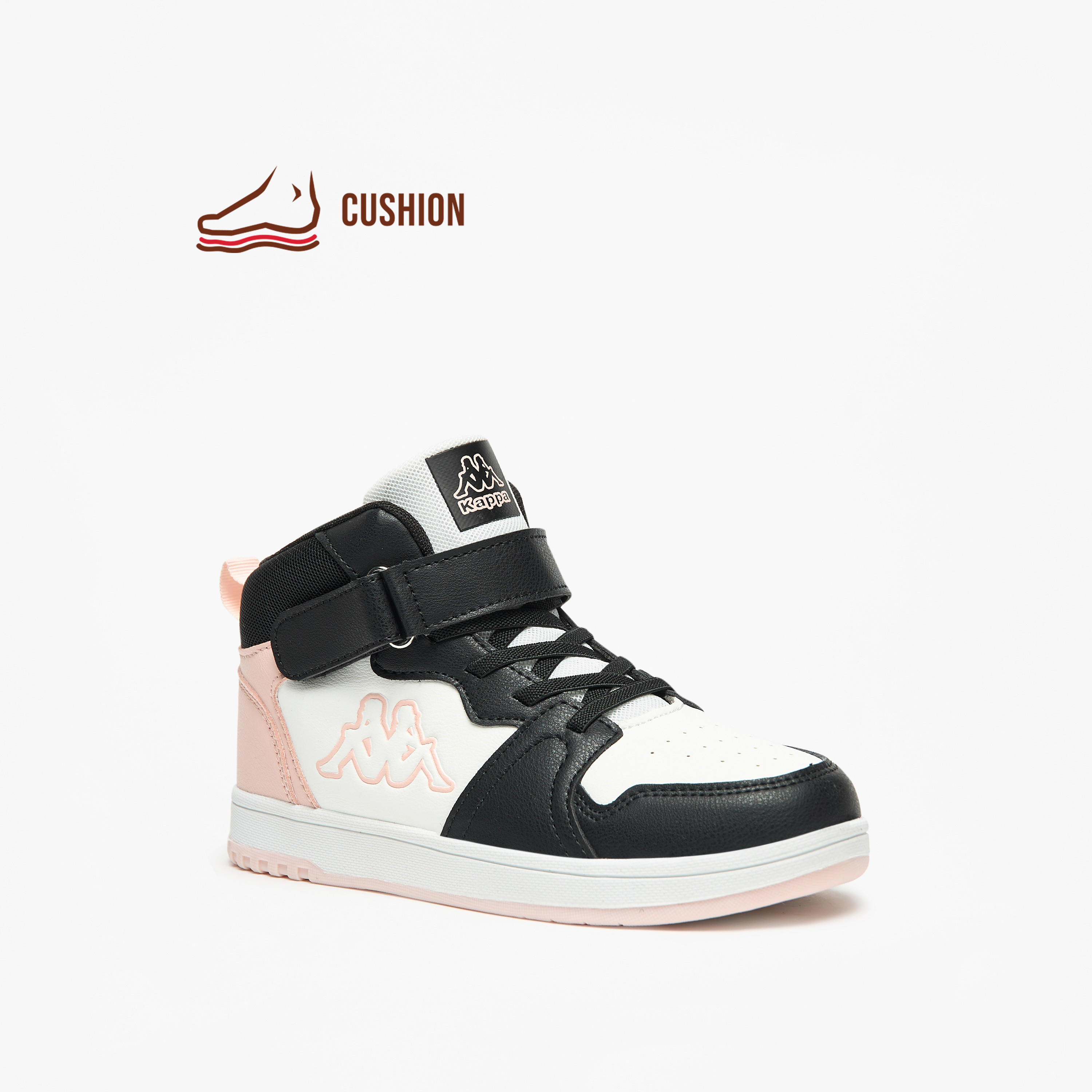 Kappa Girls' Colourblock High Top Sneakers with Hook and Loop Closure-girls-shoes-sneakers-image-1