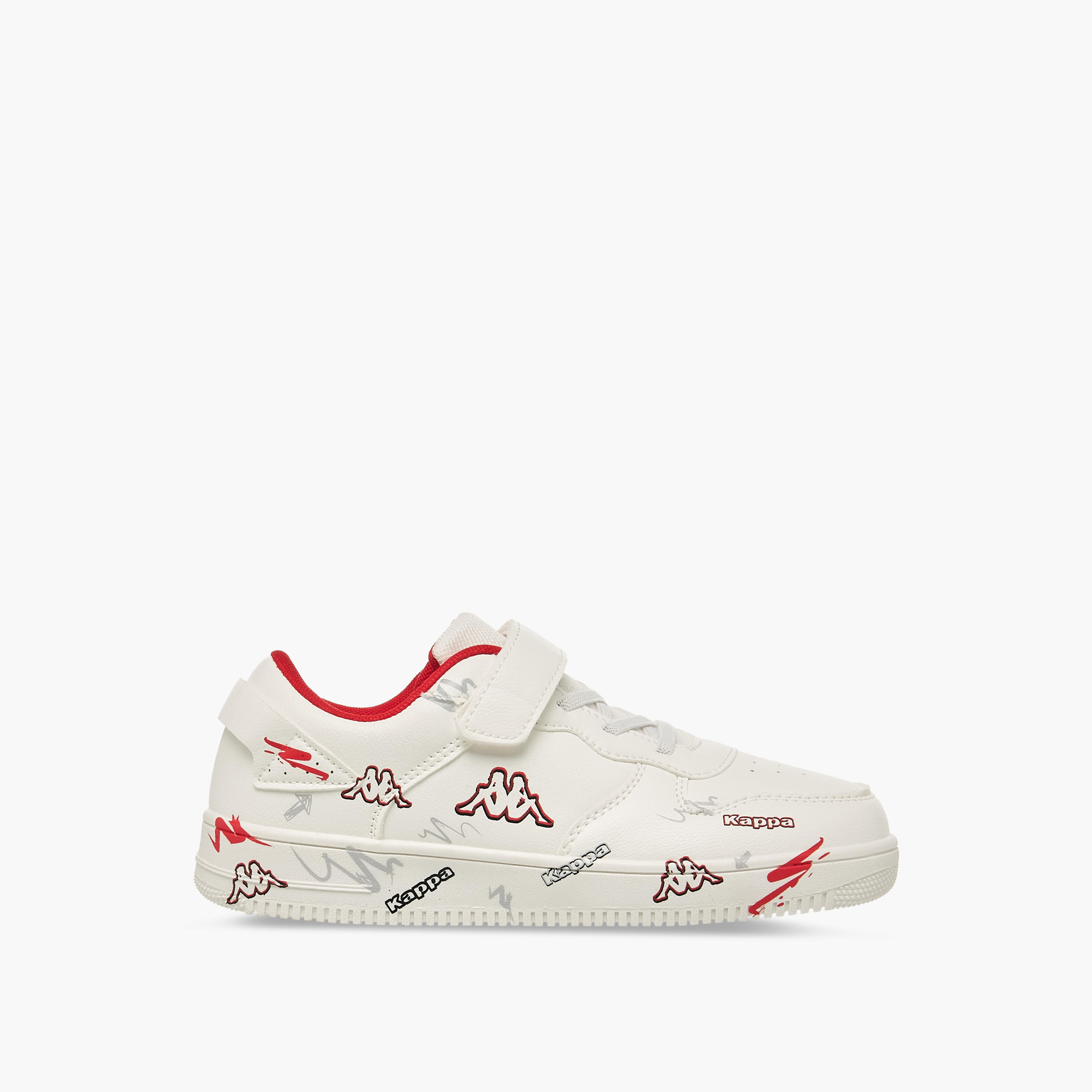 Kappa Boys Logo Print Hook and Loop Sneakers-boys-shoes-sneakers-image-3