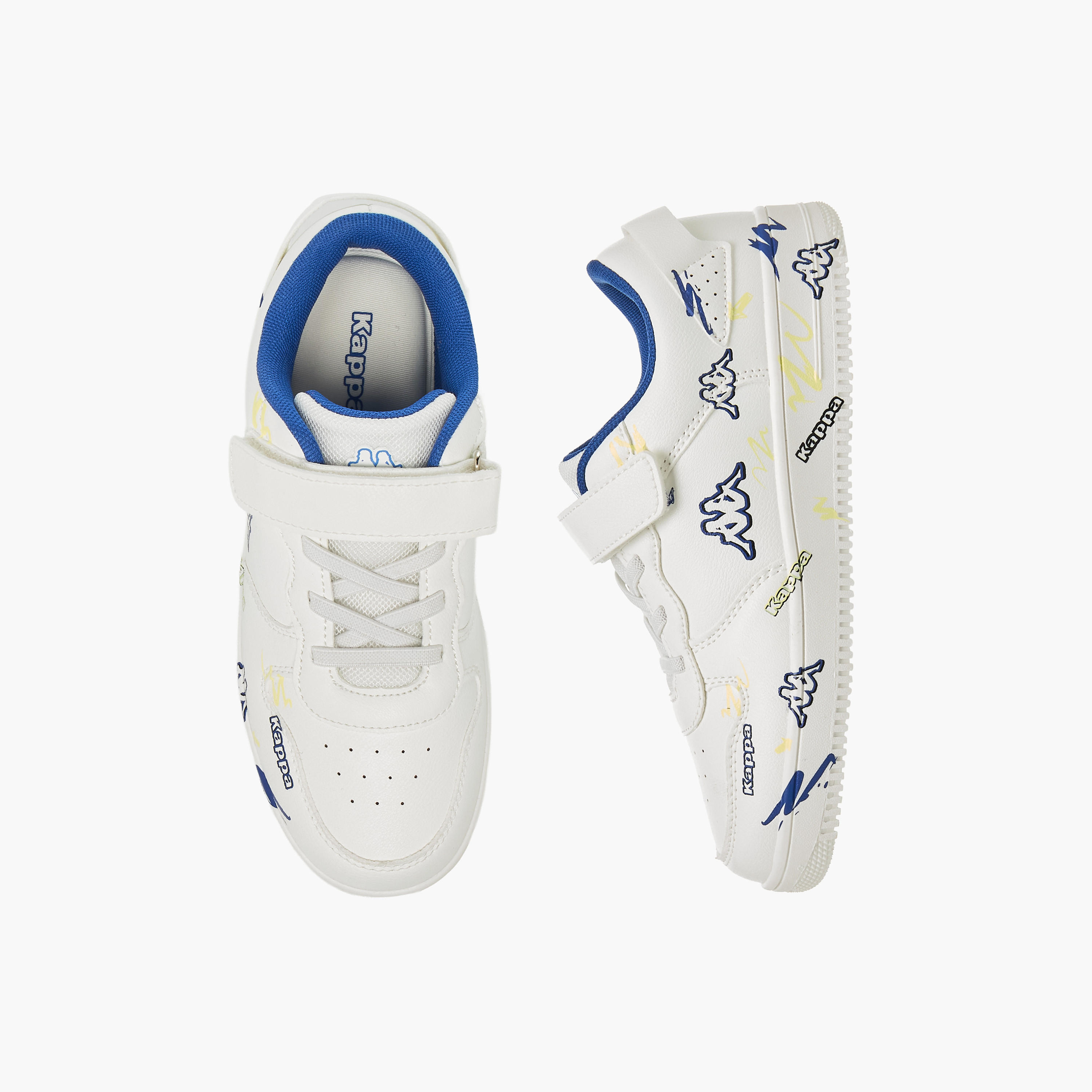Kappa Boys Logo Print Hook and Loop Sneakers-boys-shoes-sneakers-image-1