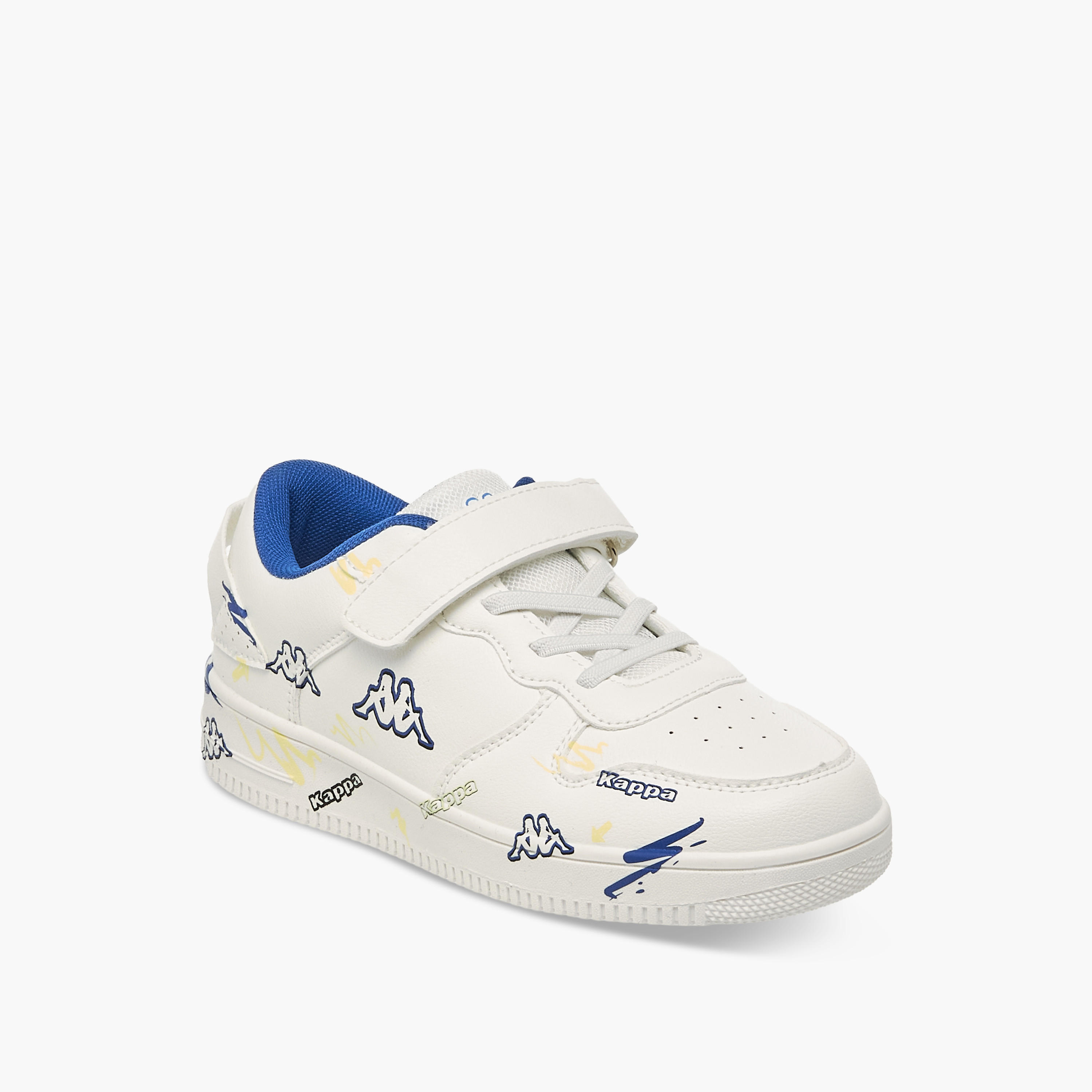 Kappa Boys Logo Print Hook and Loop Sneakers-boys-shoes-sneakers-image-2