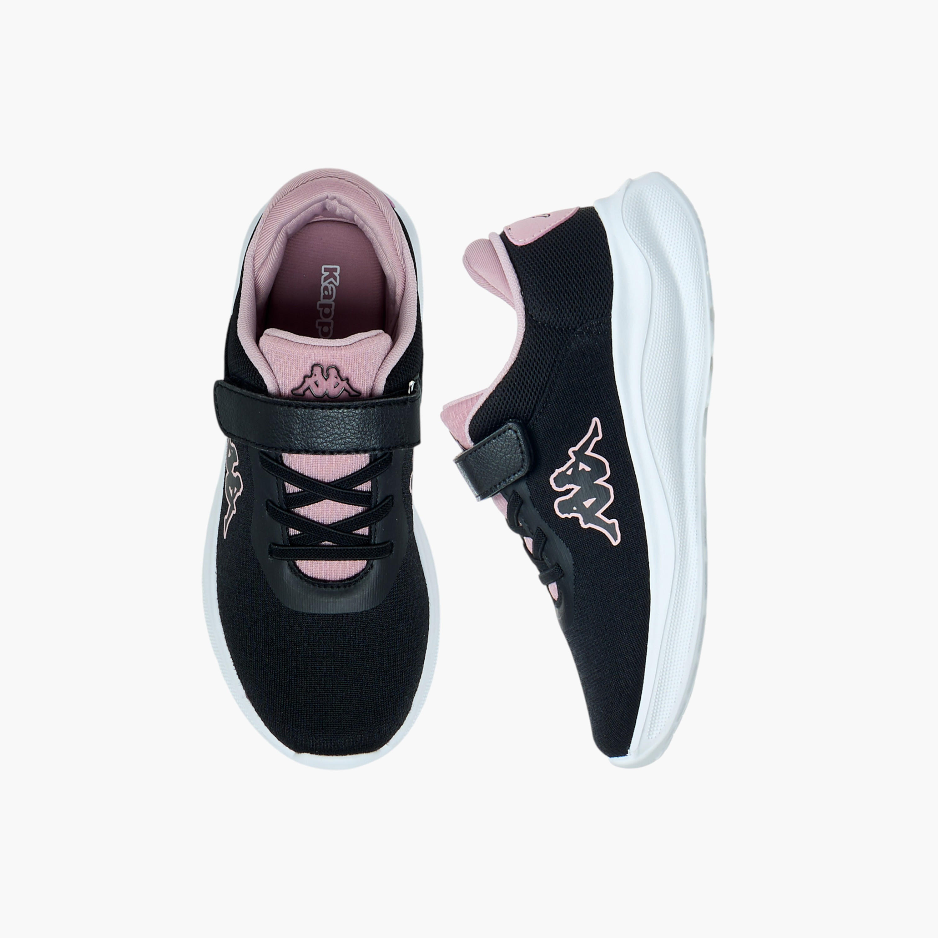 Kappa Girls Logo Print Hook & Loop Walking Shoes-girls-shoes-sports-image-1