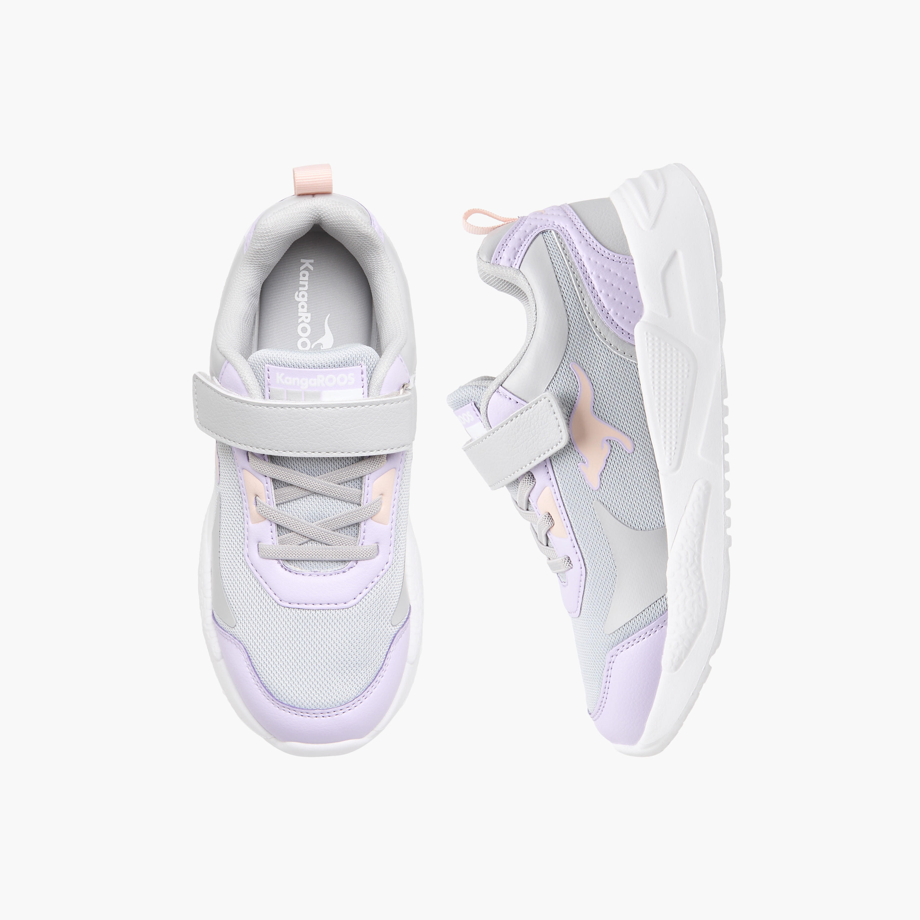 Kangaroos Girls Logo Detail Hook & Loop Walking Shoes-girls-shoes-sports-image-1