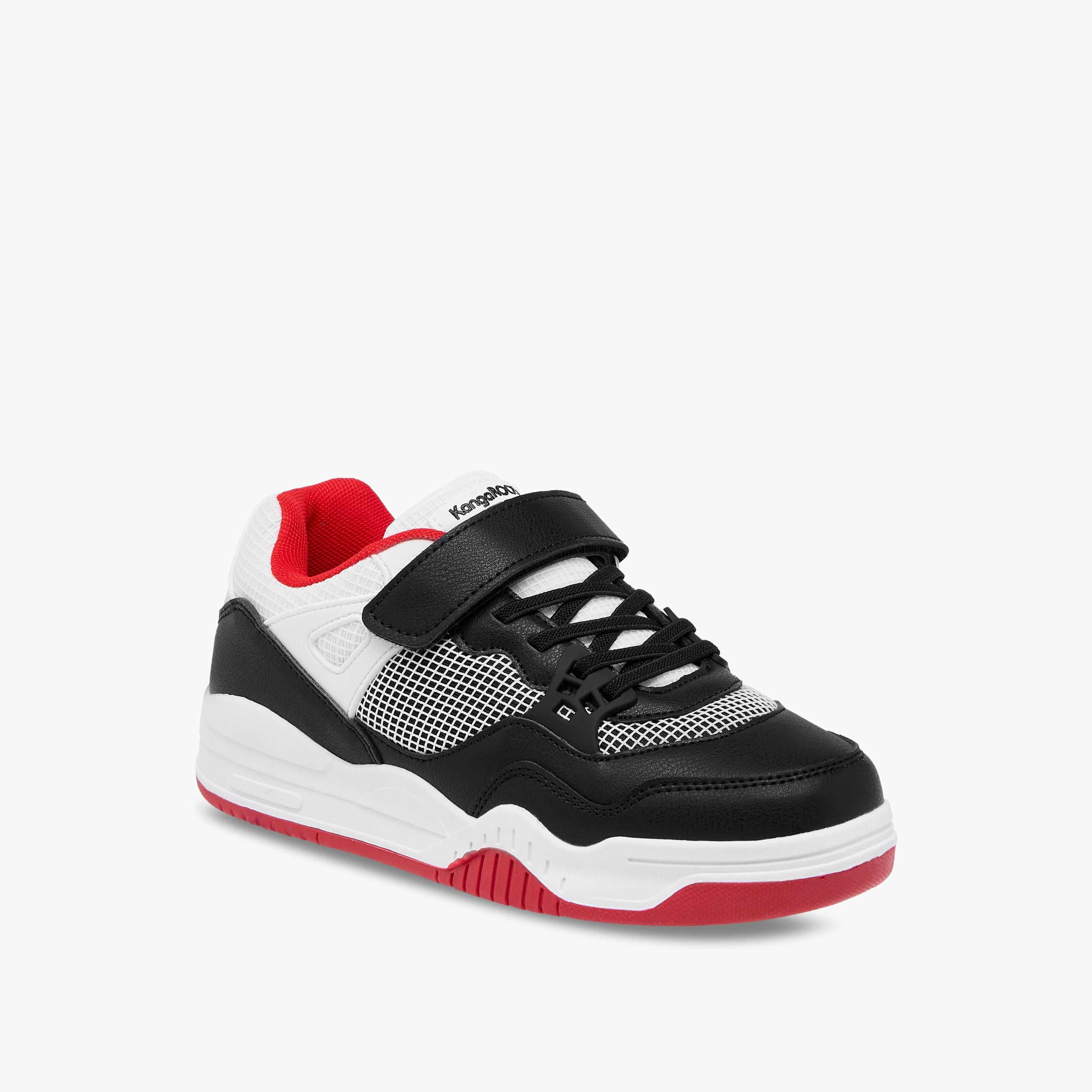 KangaROOS Kids' Panelled Sneakers with Hook and Loop Closure-girls-shoes-sneakers-image-2