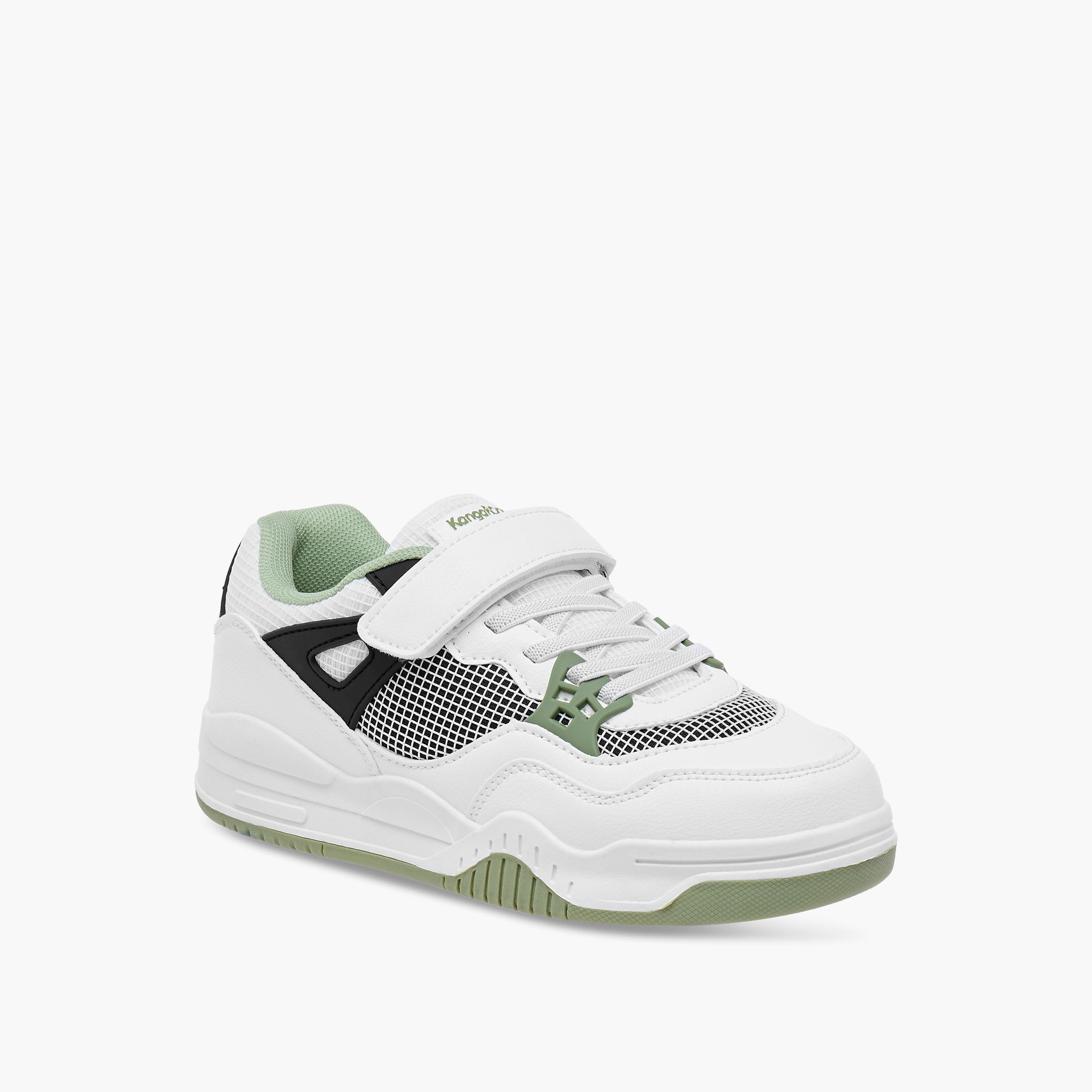 KangaROOS Kids' Panelled Sneakers with Hook and Loop Closure-girls-shoes-sneakers-image-2