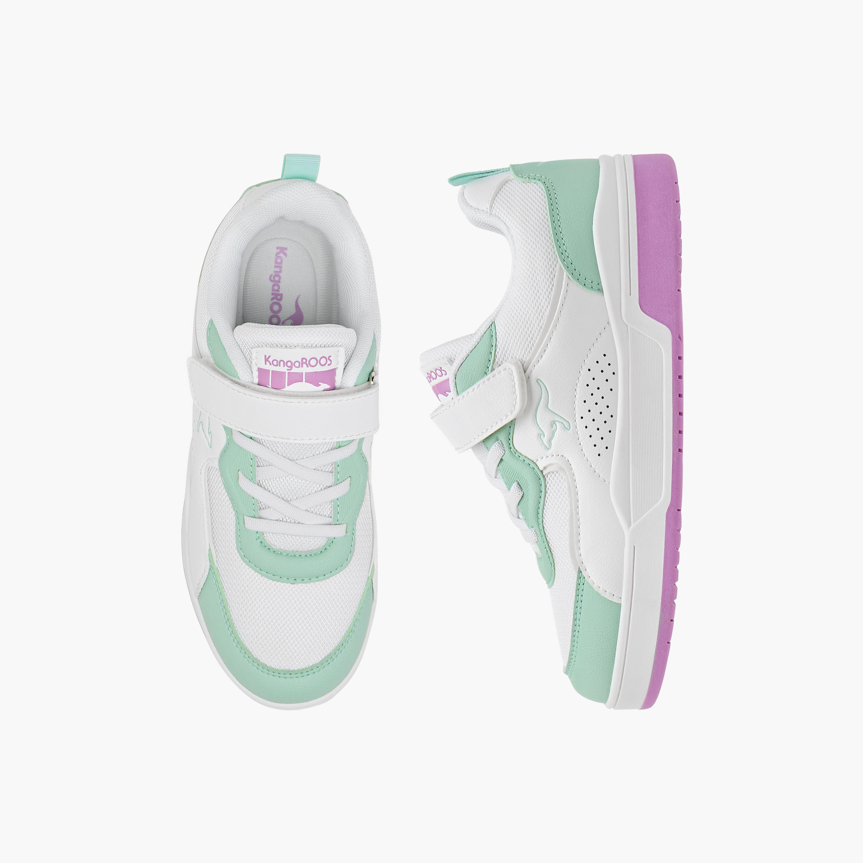 KangaROOS Boys' Colourblock Sneakers with Hook and Loop Closure-girls-shoes-sneakers-image-1
