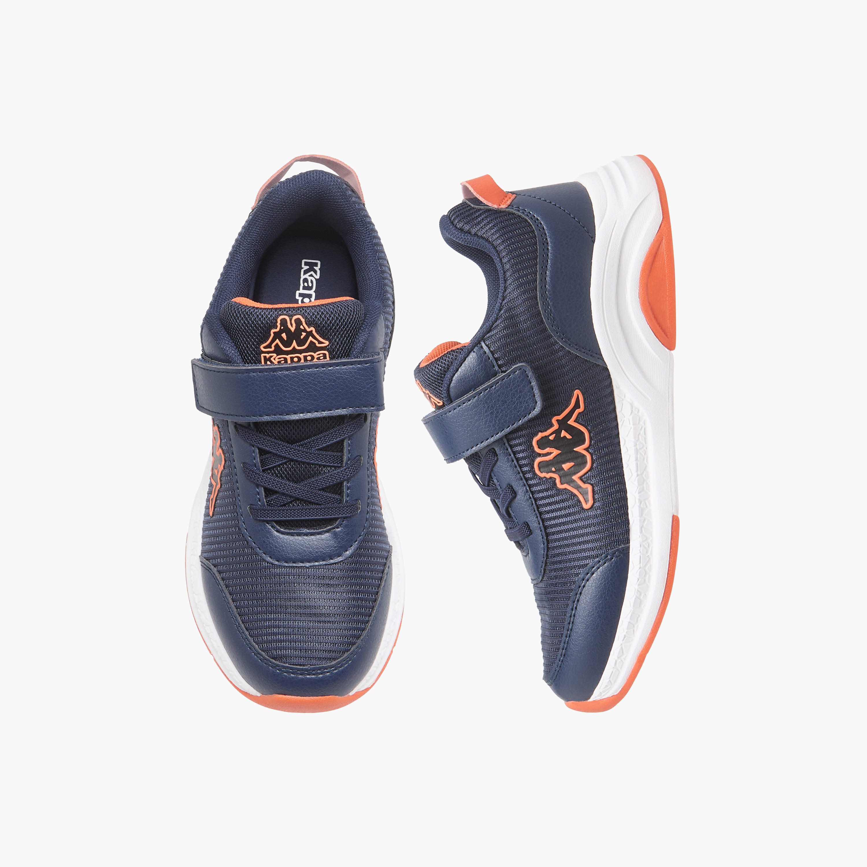 Kappa Kids' Logo Print Sports Shoes with Hook and Loop Closure-boys-shoes-sneakers-image-1