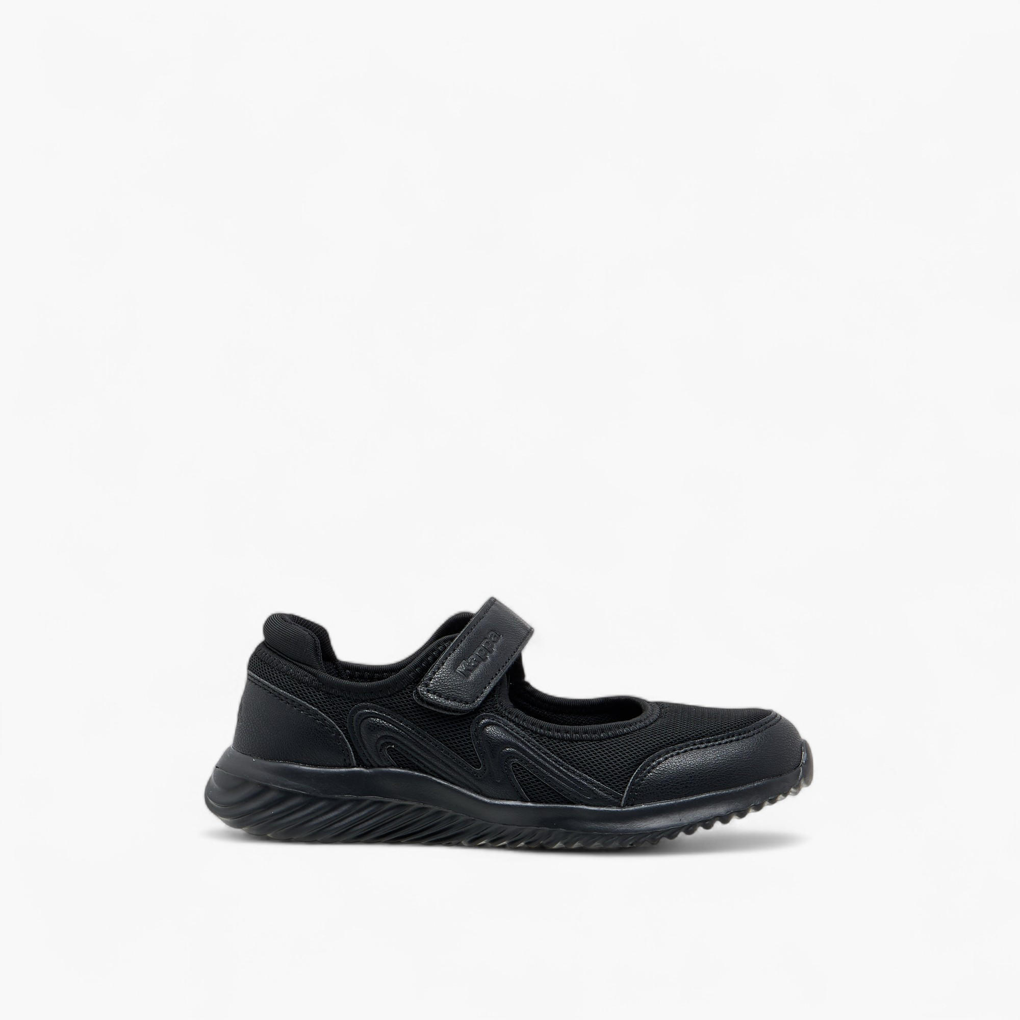 Kappa Girls' Logo Textured Mary Jane School Shoes with Hook and Loop Closure-girls-shoes-schoolshoes-image-3