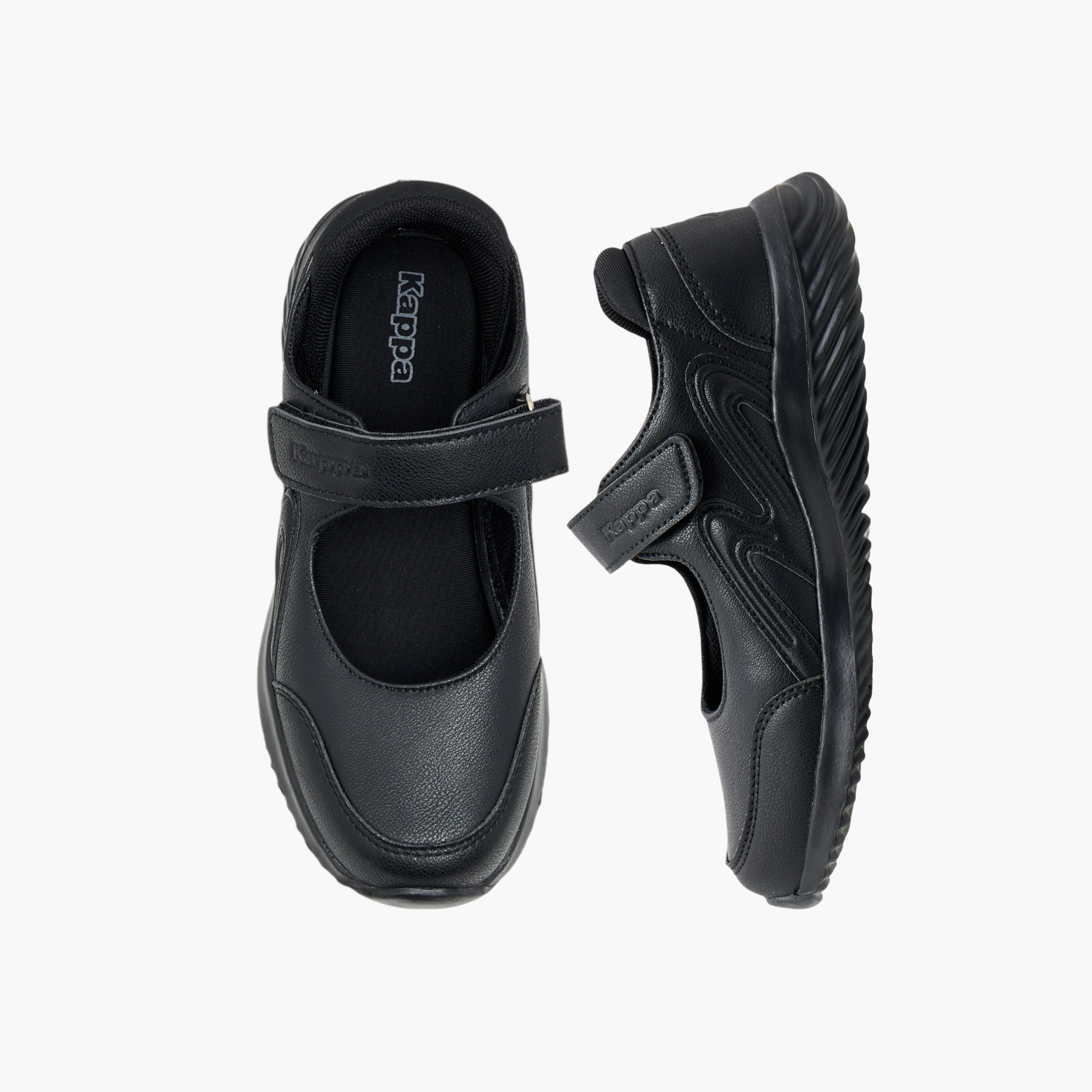 Kappa Girls' Panelled Mary Jane School Shoes with Hook and Loop Closure-girls-shoes-schoolshoes-image-1