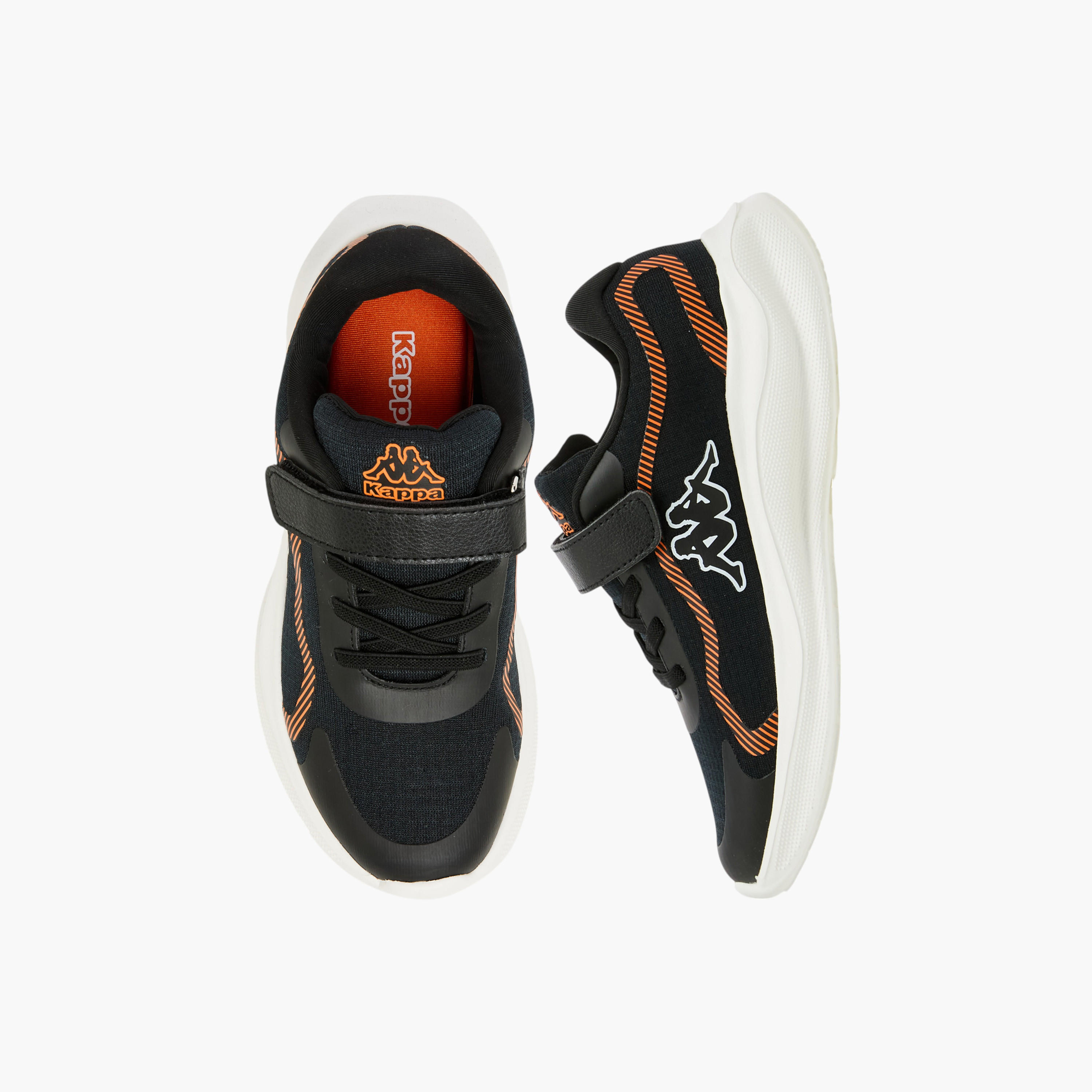 Kappa Kids' Logo Print Sports Shoes with Hook and Loop Closure-girls-shoes-schoolshoes-image-1
