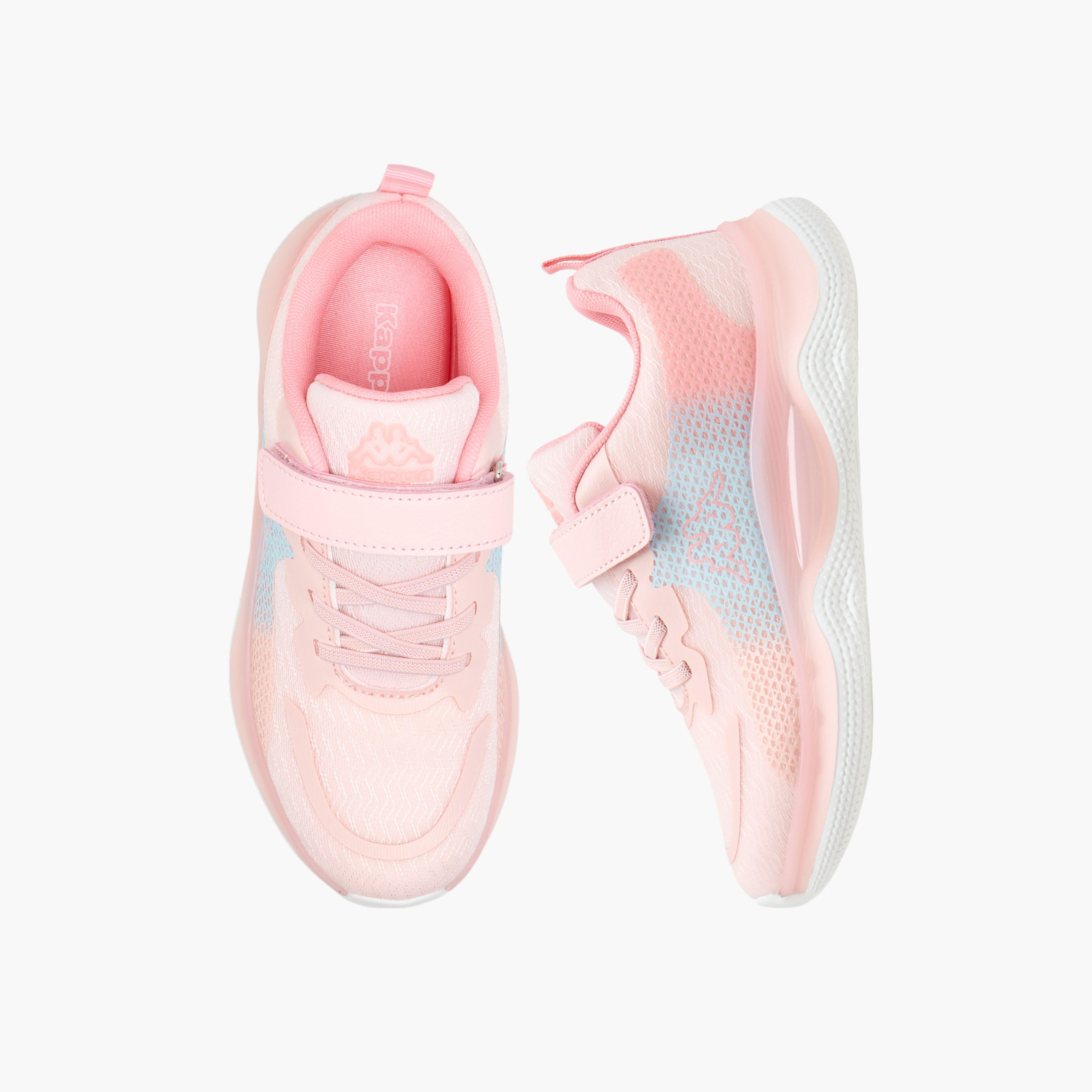 Kappa Girls' Logo Print Sports Shoes with Hook and Loop Closure-girls-shoes-sports-image-1