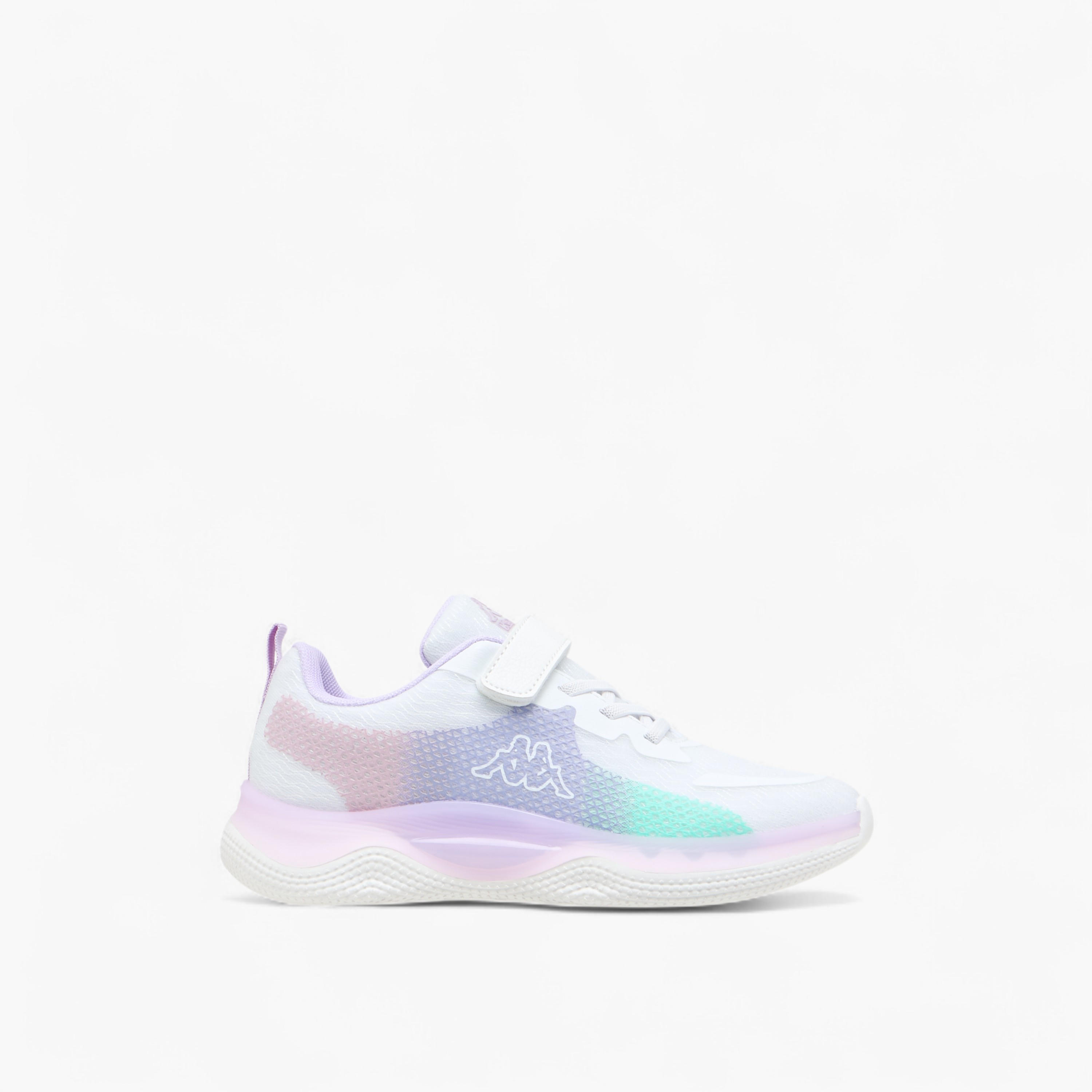 Kappa Girls' Logo Print Sports Shoes with Hook and Loop Closure-girls-shoes-sneakers-image-3