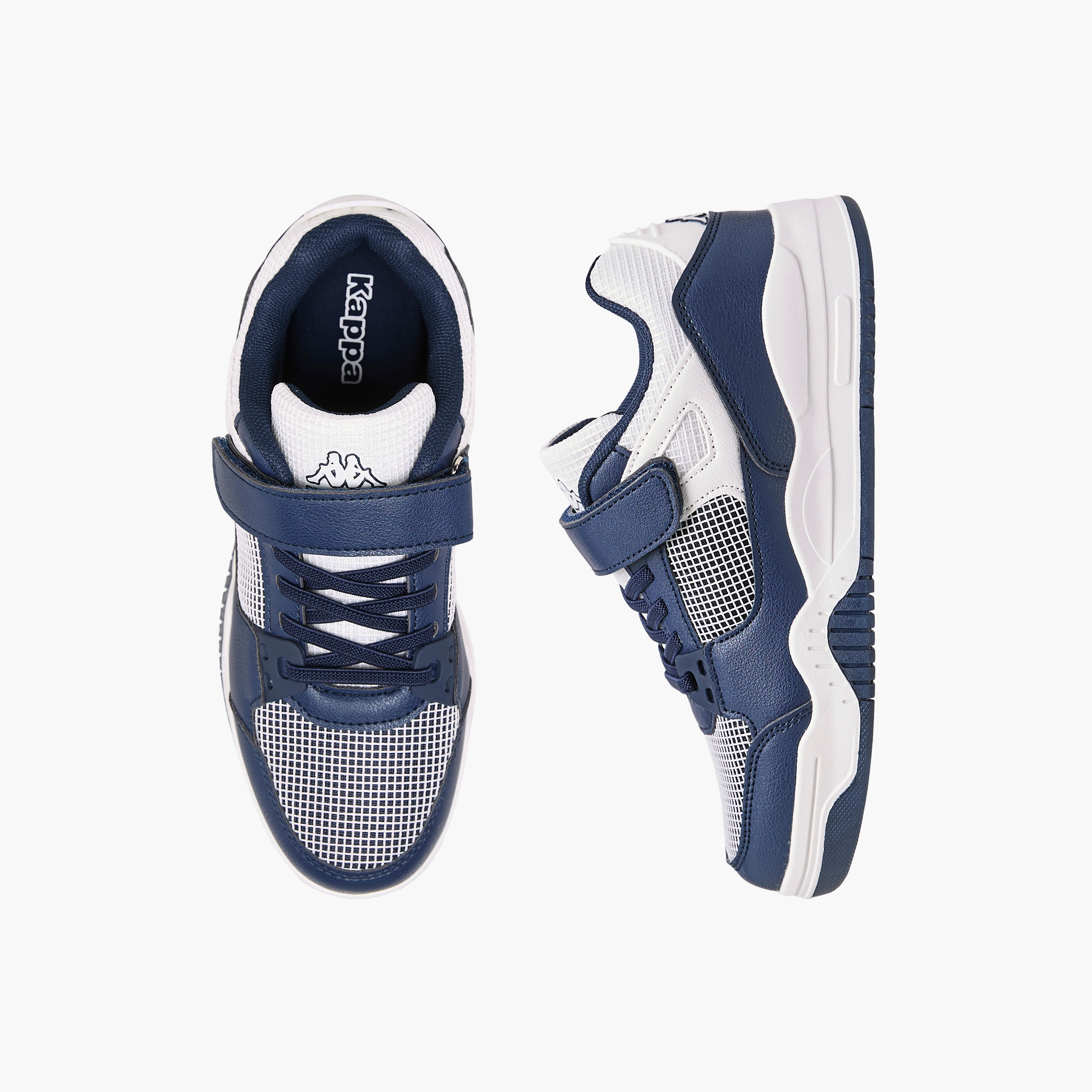 Kappa Kids' Logo Print Sneakers with Hook and Loop Closure-boys-shoes-sneakers-image-1