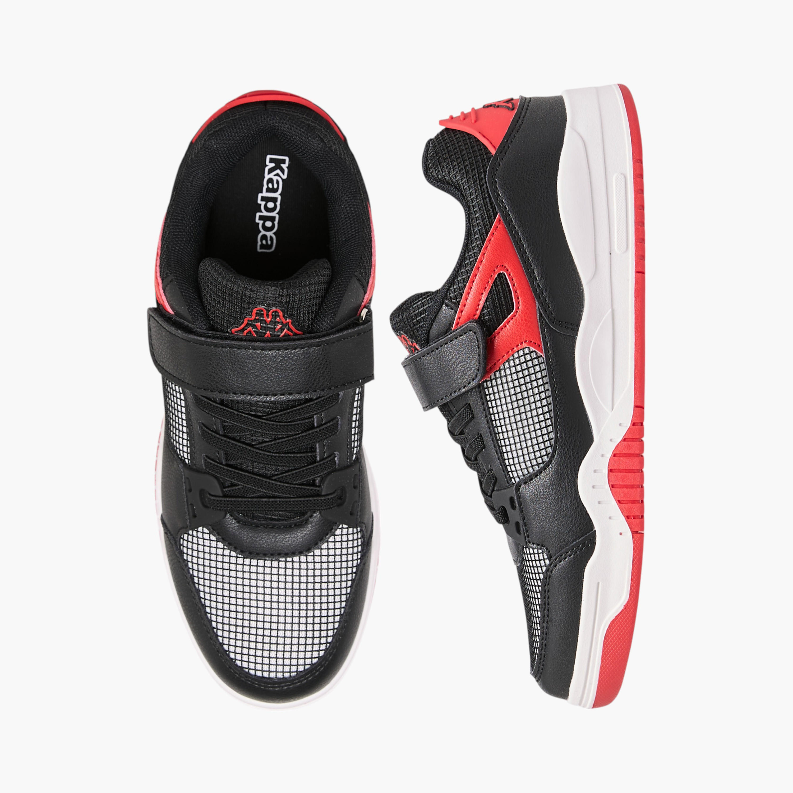 Kappa Kids' Logo Detail Sneakers with Hook and Loop Closure-boys-shoes-sneakers-image-1