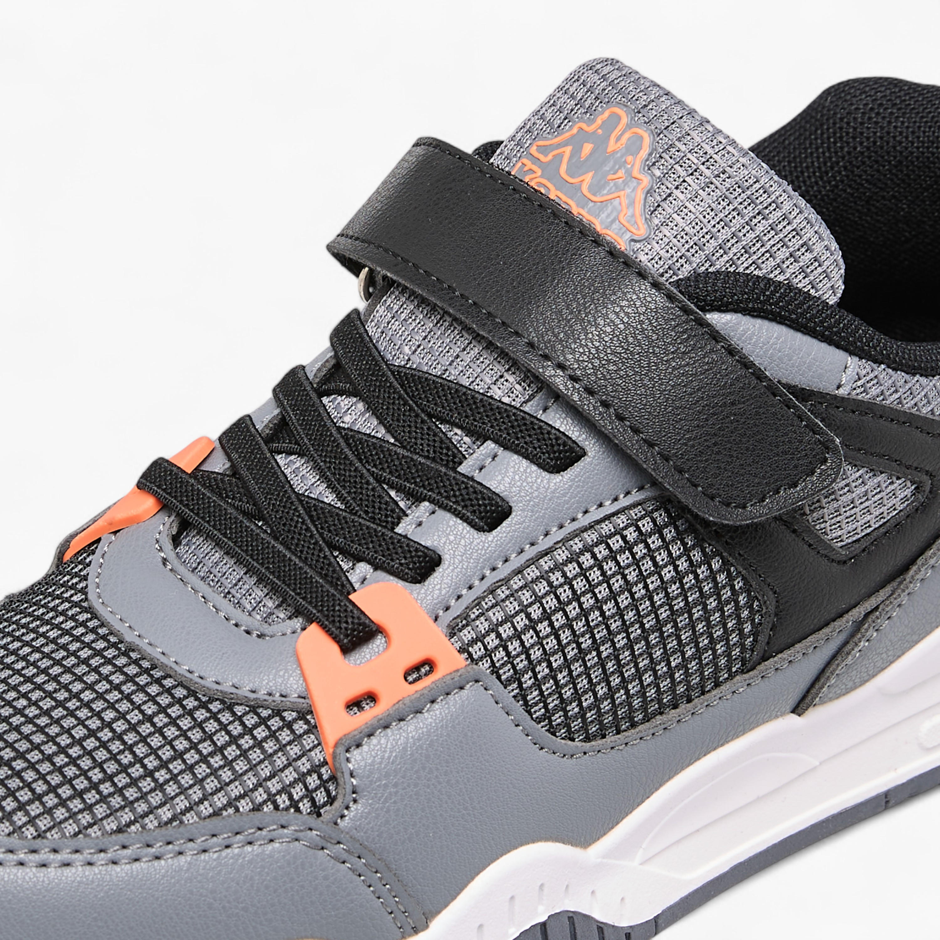 Kappa Kids' Logo Detail Sneakers with Hook and Loop Closure-boys-shoes-sneakers-image-4