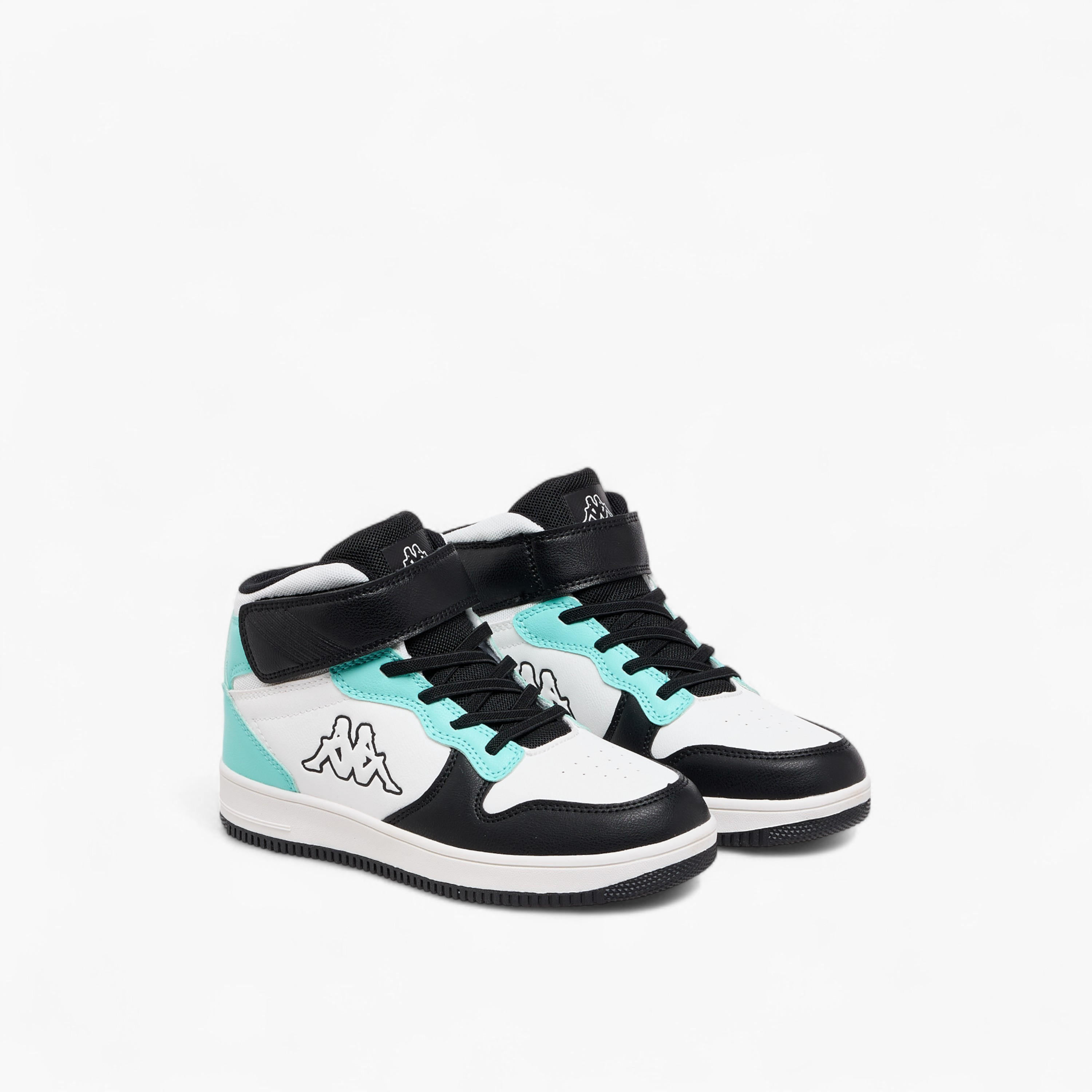 Kappa Kids' Colourblock High-Top Sneakers with Hook and Loop Closure-girls-shoes-sports-image-1