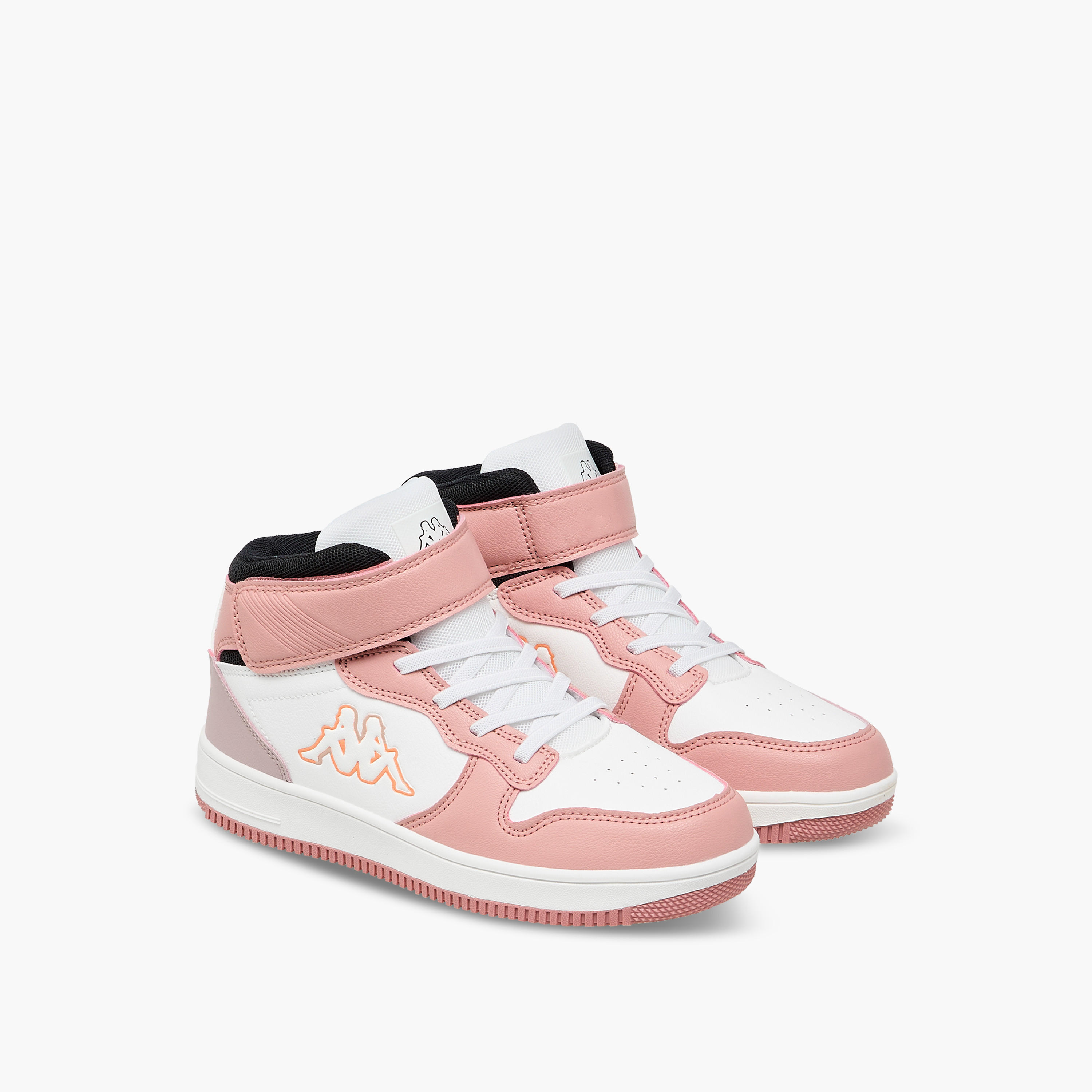 Kappa Girls' Panelled High Top Sneakers with Hook and Loop Closure-girls-shoes-sneakers-image-1