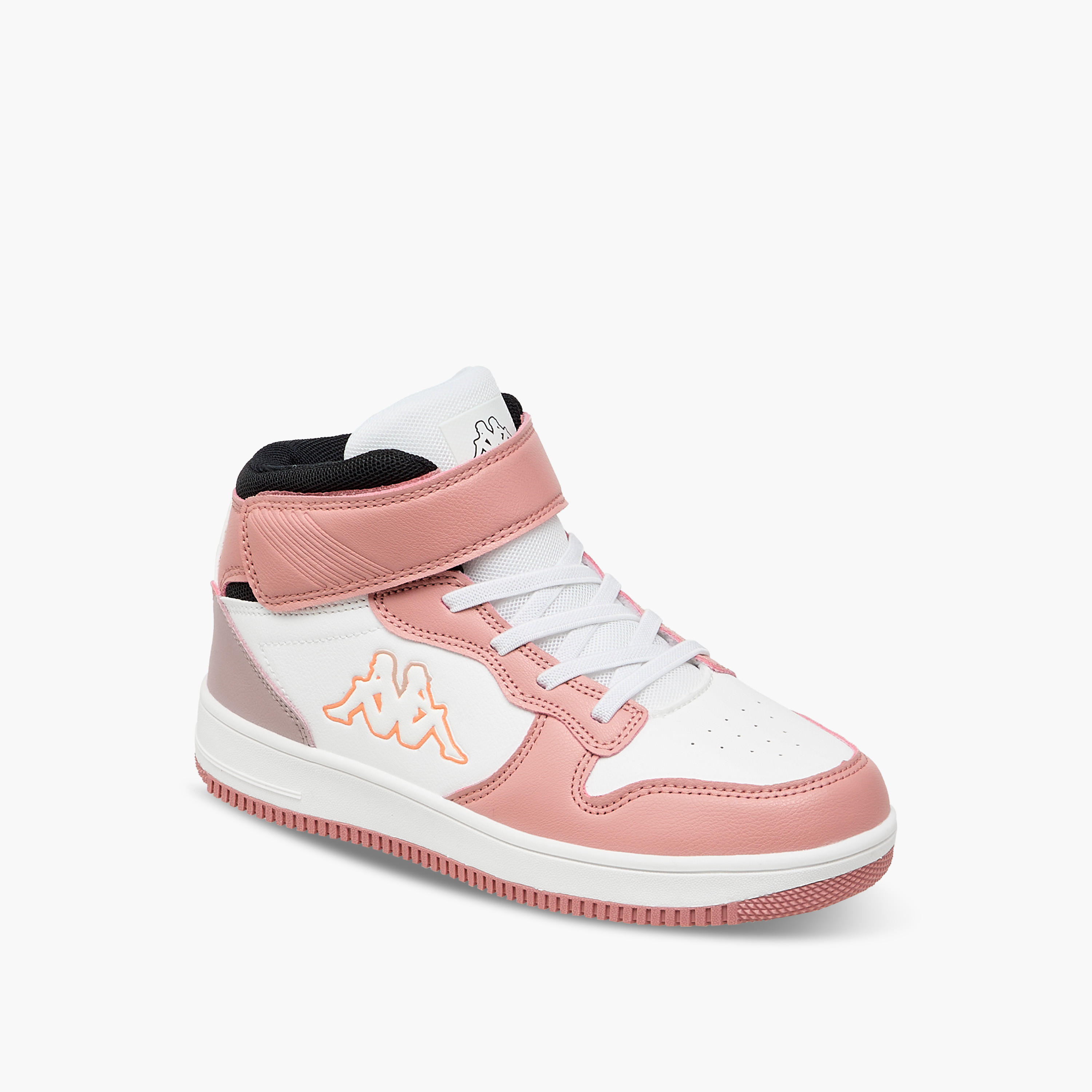 Kappa Girls' Panelled High Top Sneakers with Hook and Loop Closure-girls-shoes-sneakers-image-2