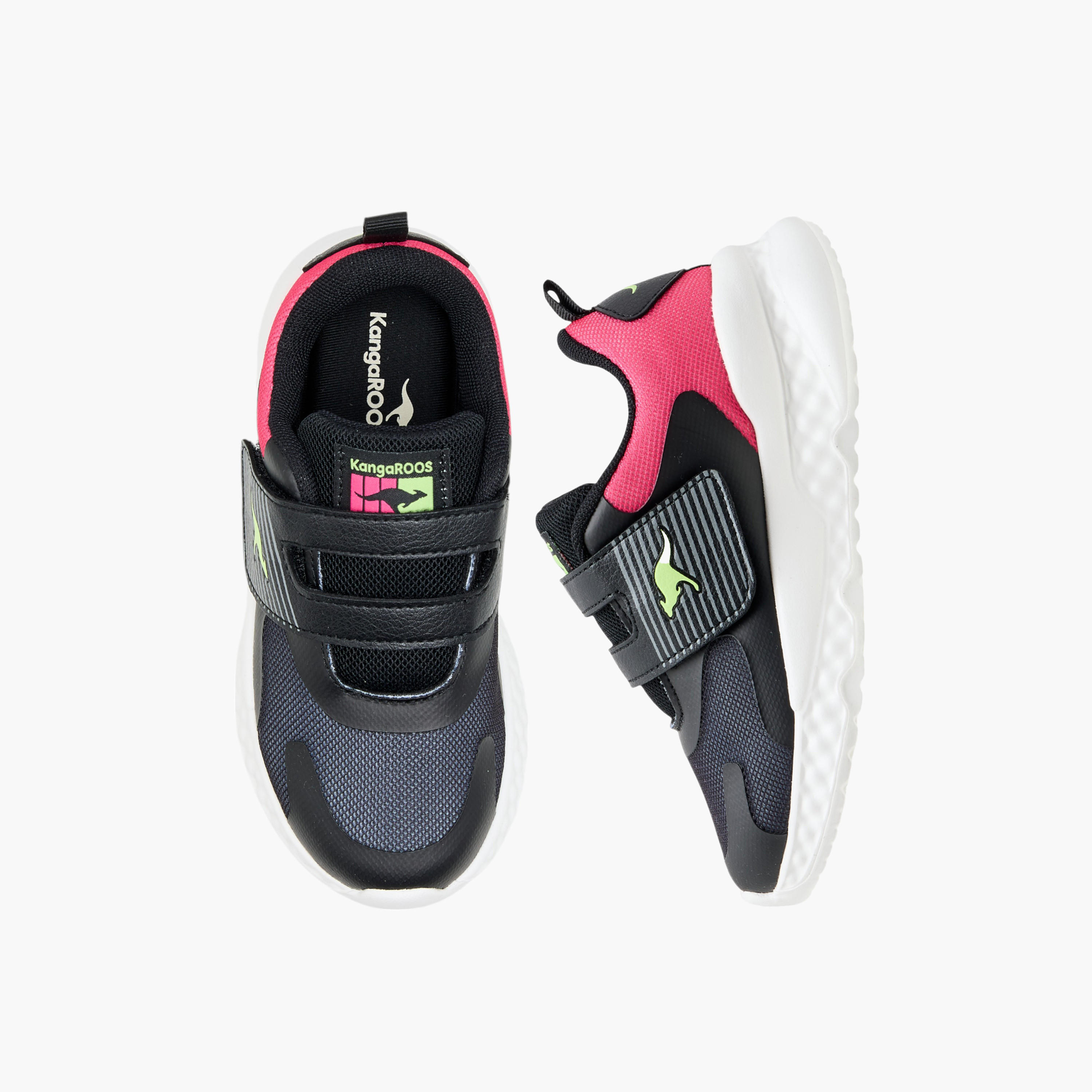 Kangaroos Girls Colourblock Hook & Loop Walking Shoes-girls-shoes-sports-image-1