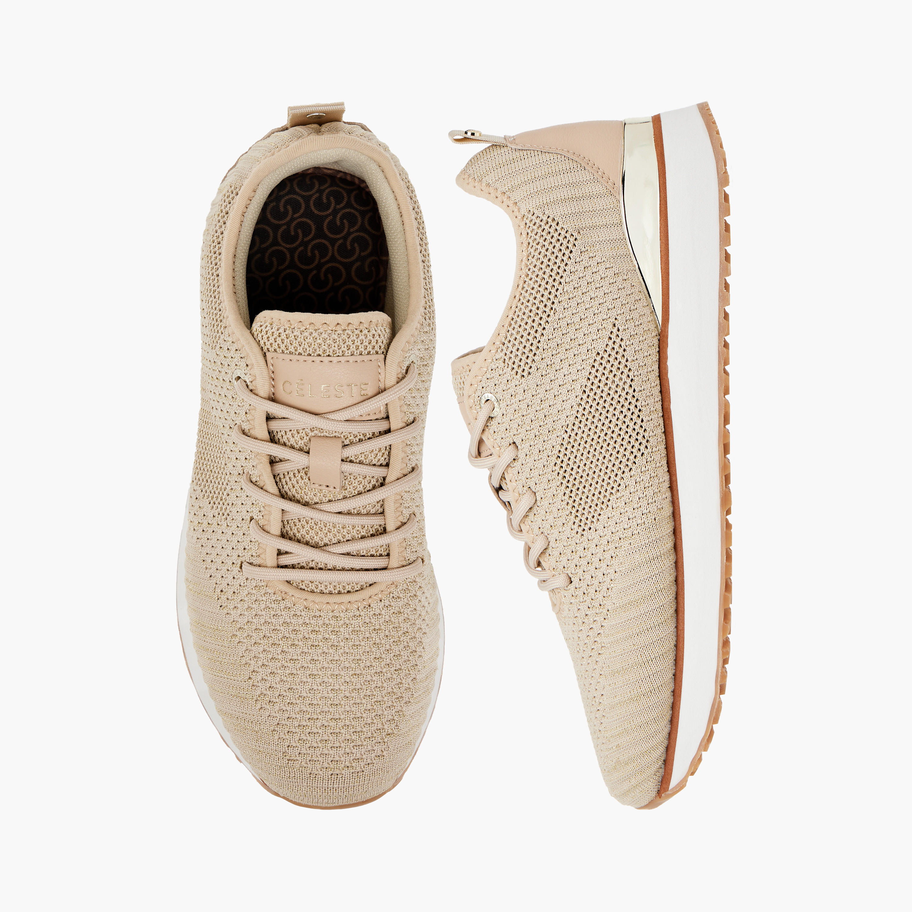 Celeste Women's Mesh Textured Sneakers with Lace-Up Closure-women-shoes-sneakers-image-1
