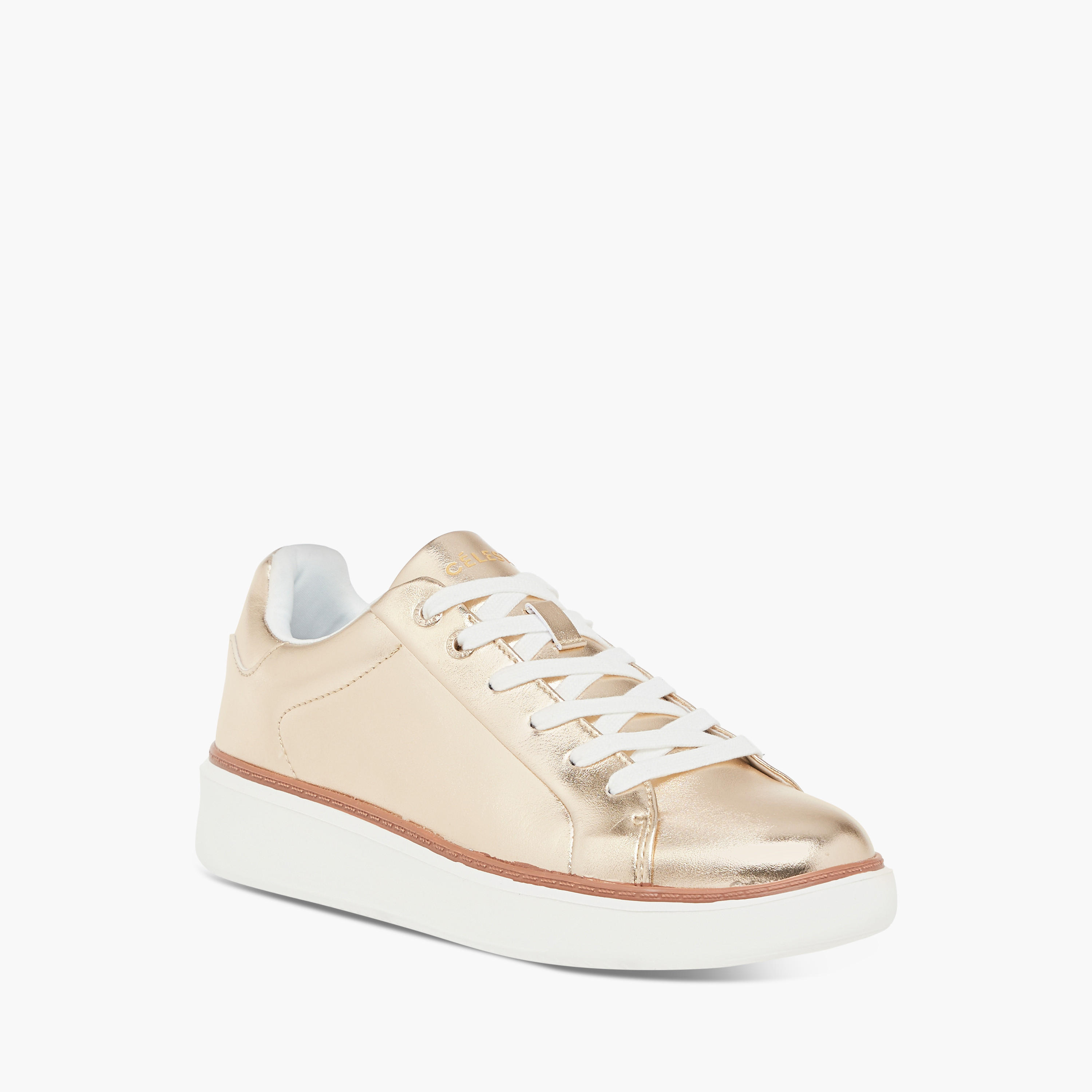 Celeste Women's Metallic Sneakers with Lace-Up Closure-women-shoes-sneakers-image-2