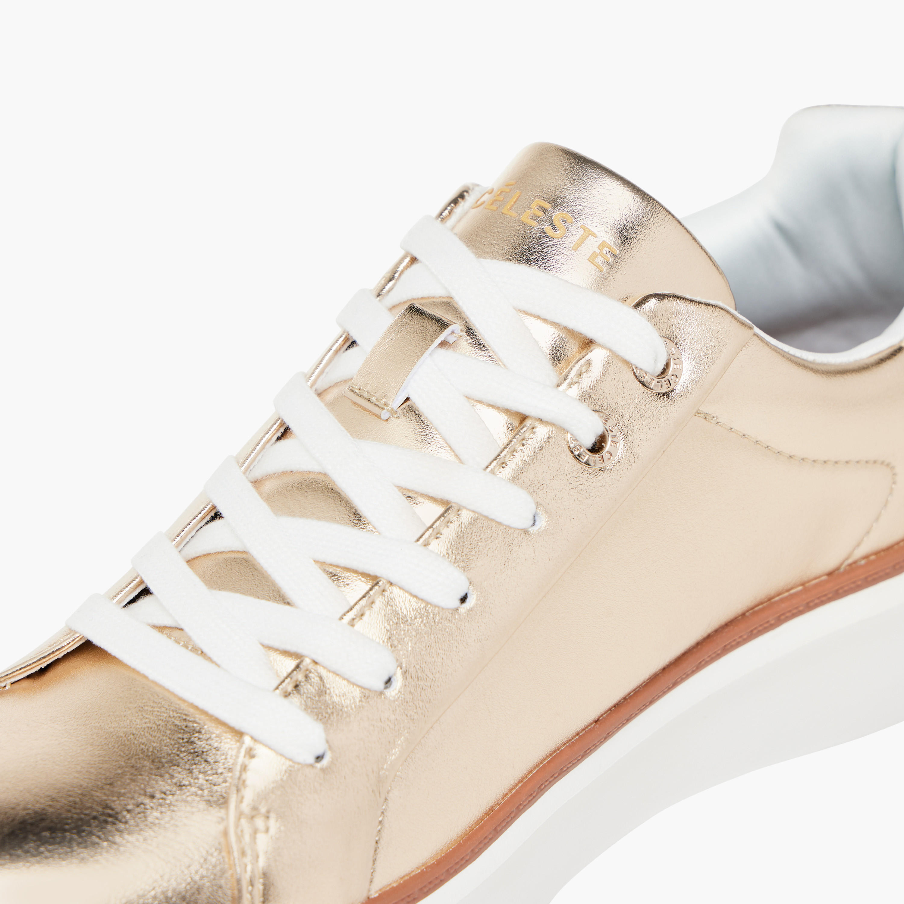 Celeste Women's Metallic Sneakers with Lace-Up Closure-women-shoes-sneakers-image-4