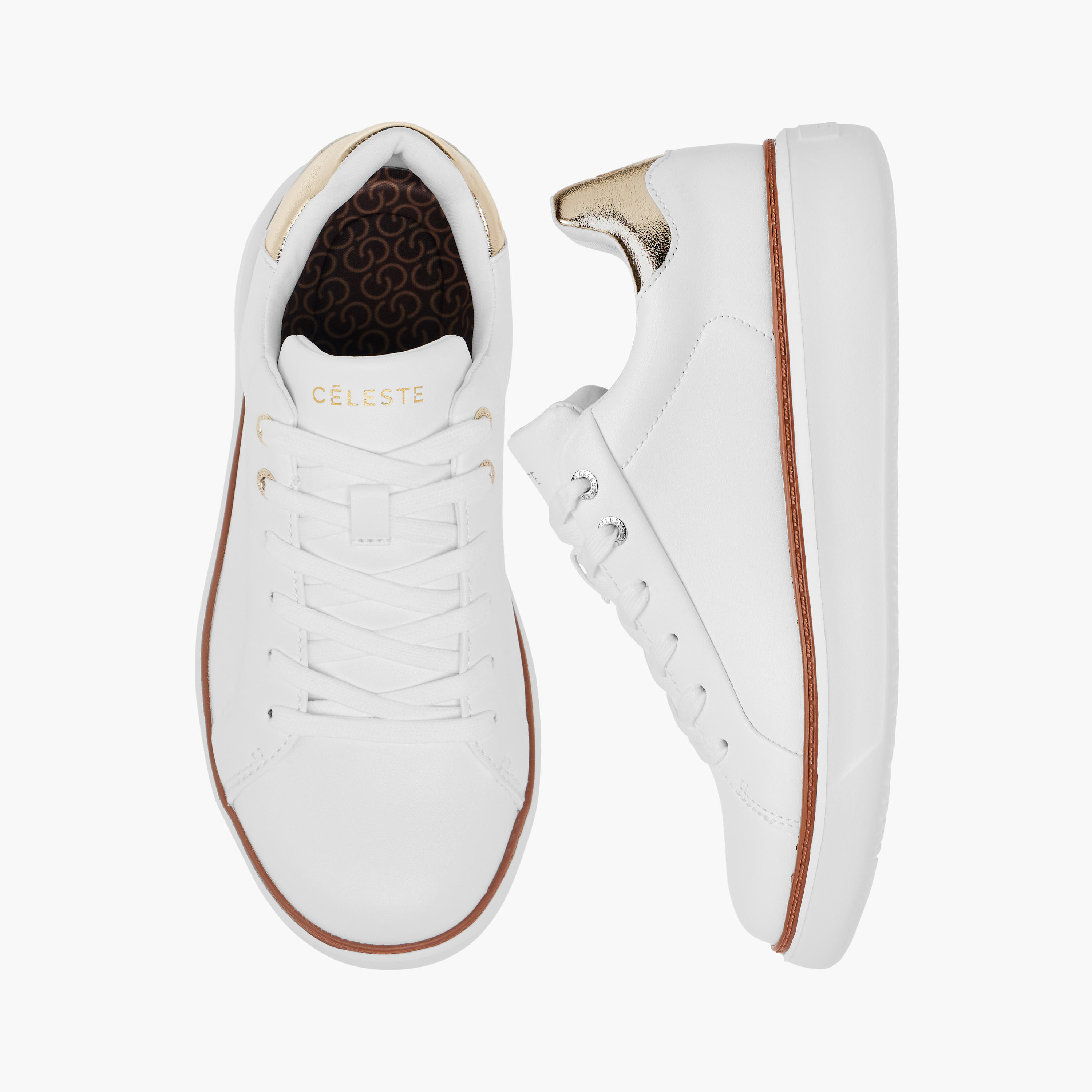 Celeste Women's Metallic Sneakers with Lace-Up Closure-women-shoes-sneakers-image-1