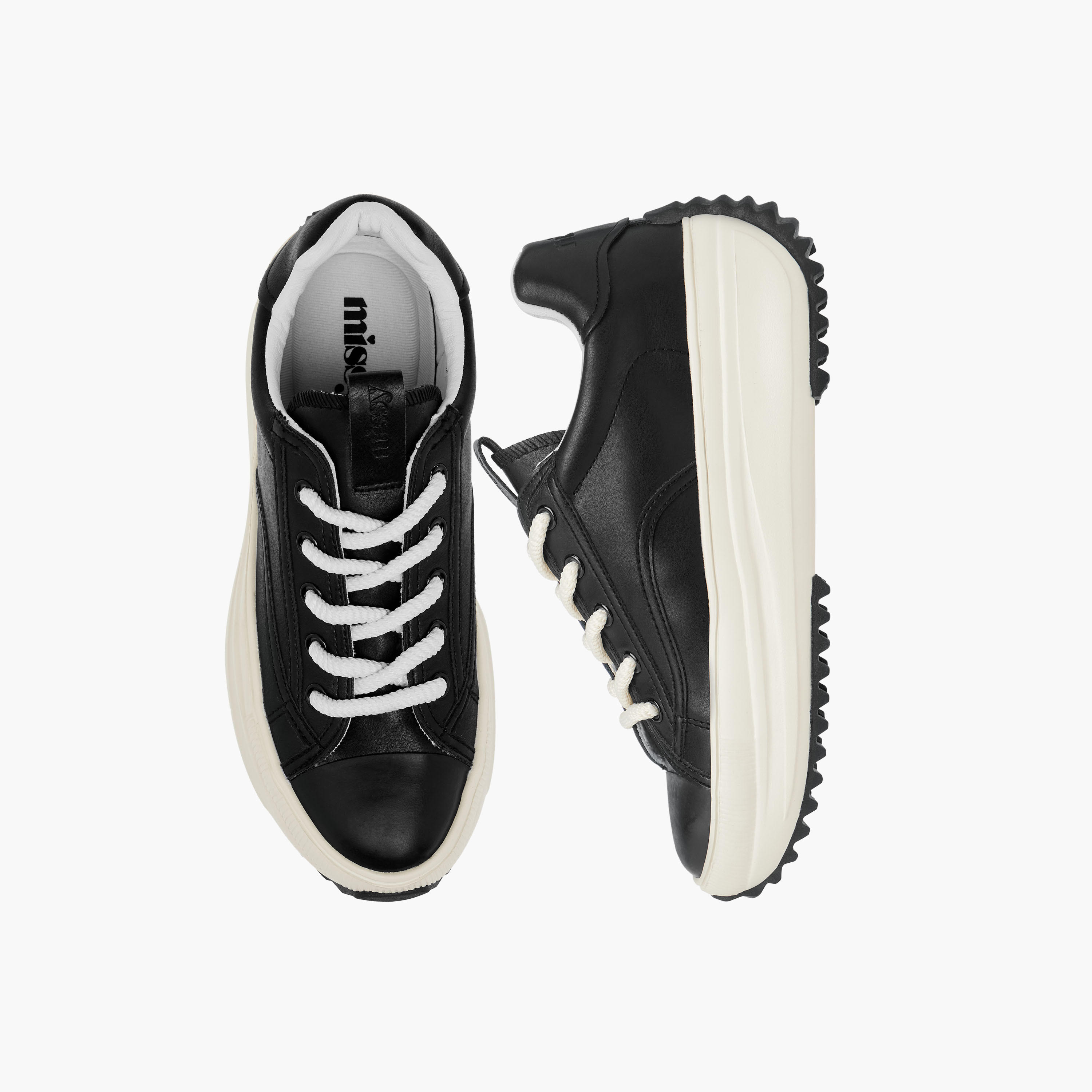 Missy Solid Chunky Sole Sneakers with Lace-Up Closure-women-shoes-sneakers-image-1