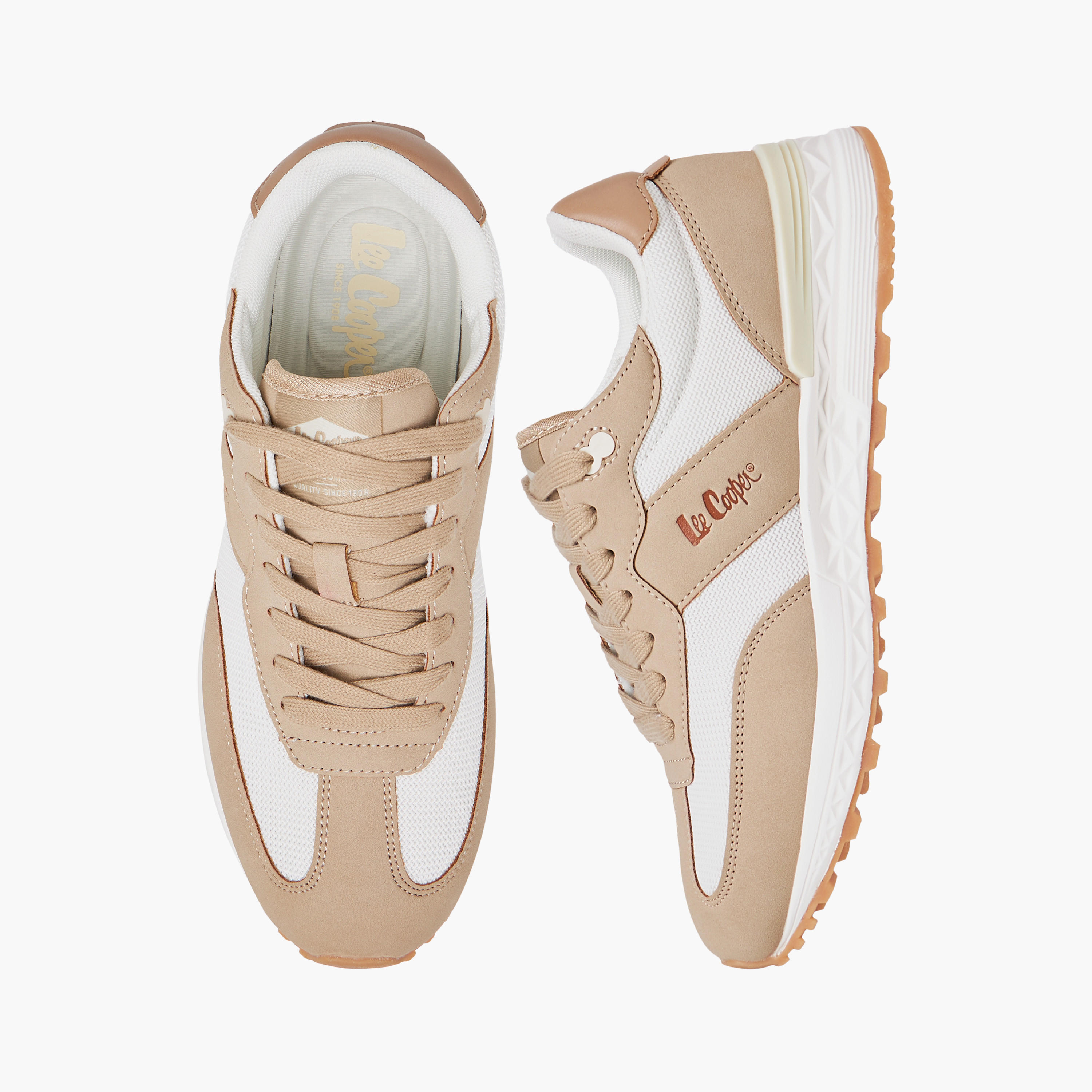 Lee Cooper Women's Panelled Sneakers with Lace-Up Closure-women-shoes-sneakers-image-1