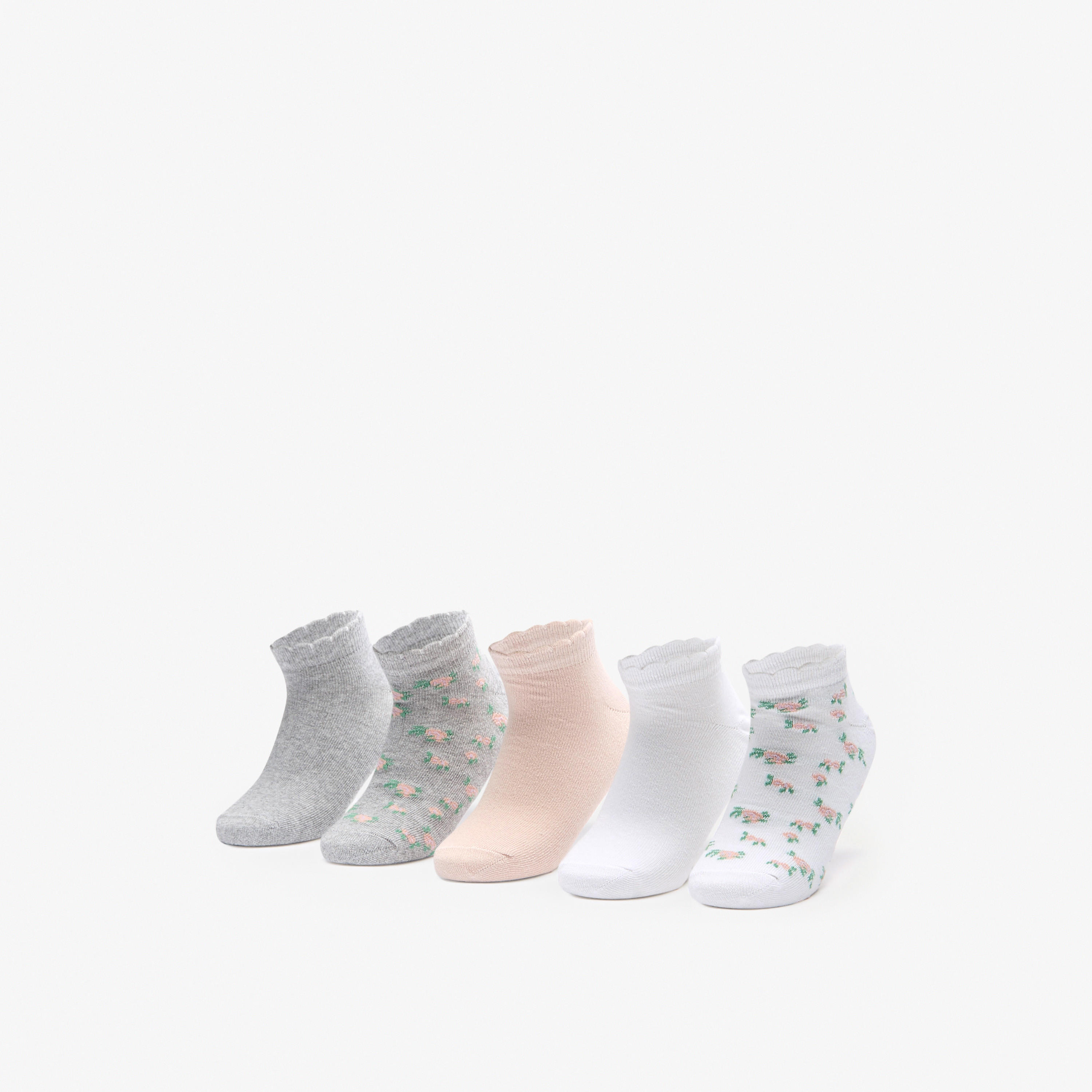 Flora Bella Assorted Ankle Length Socks - Set of 5-girls-accessories-socks-image-1