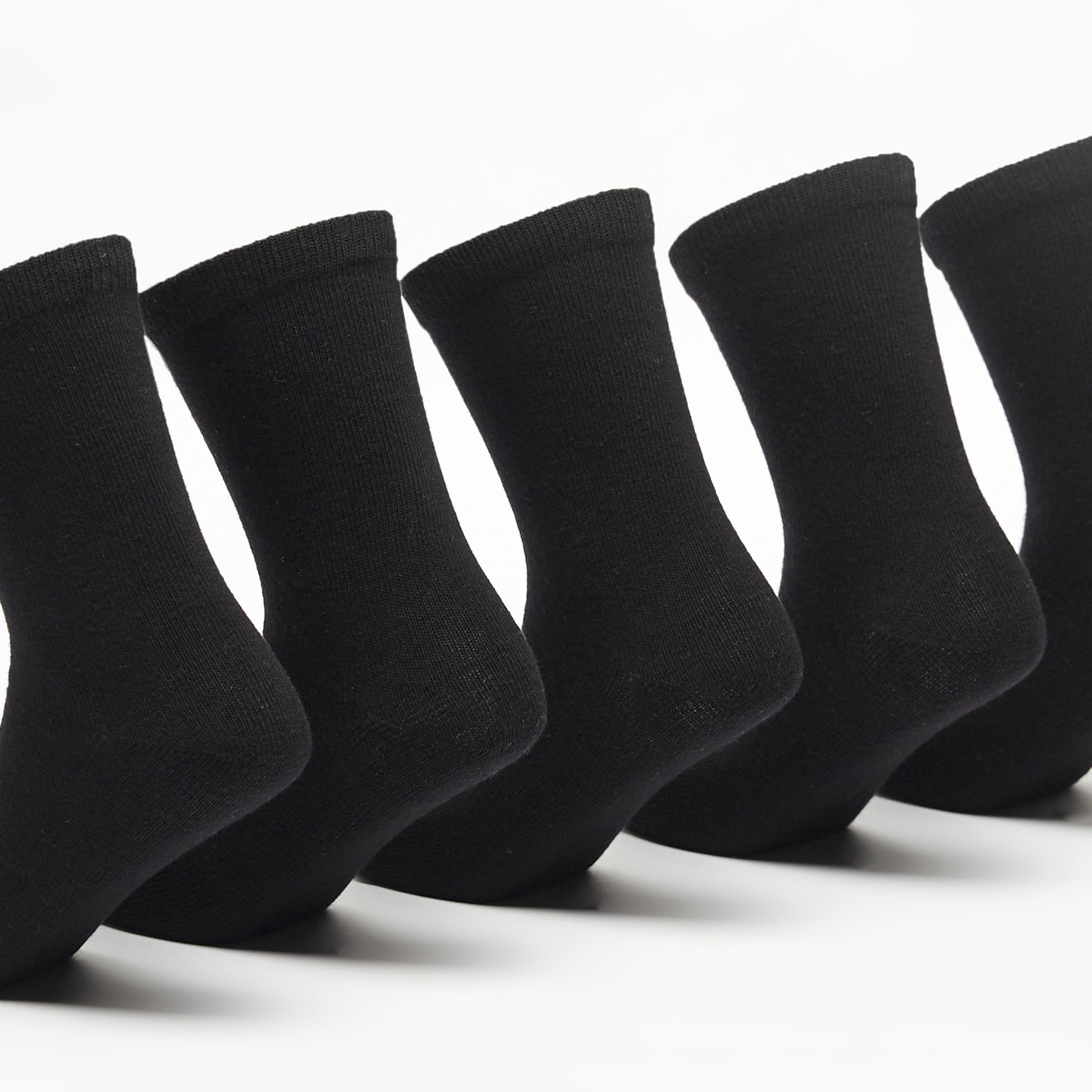 Juniors Solid Crew Length Socks - Set of 5-girls-accessories-socks-image-2