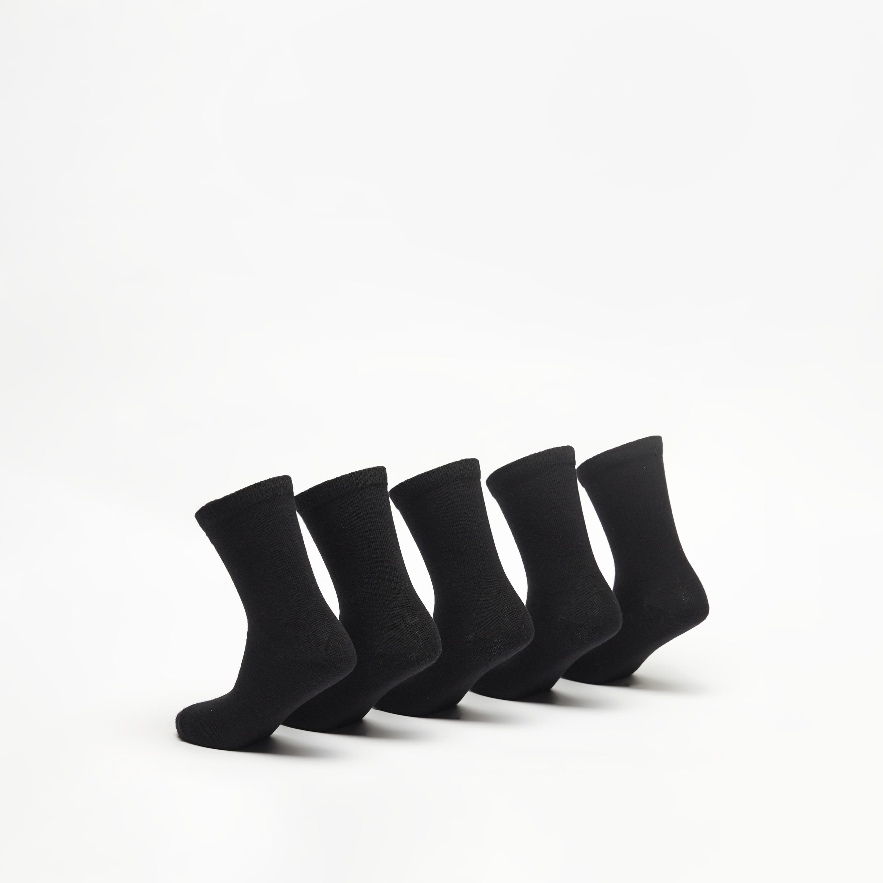 Juniors Solid Crew Length Socks - Set of 5-girls-accessories-socks-image-3