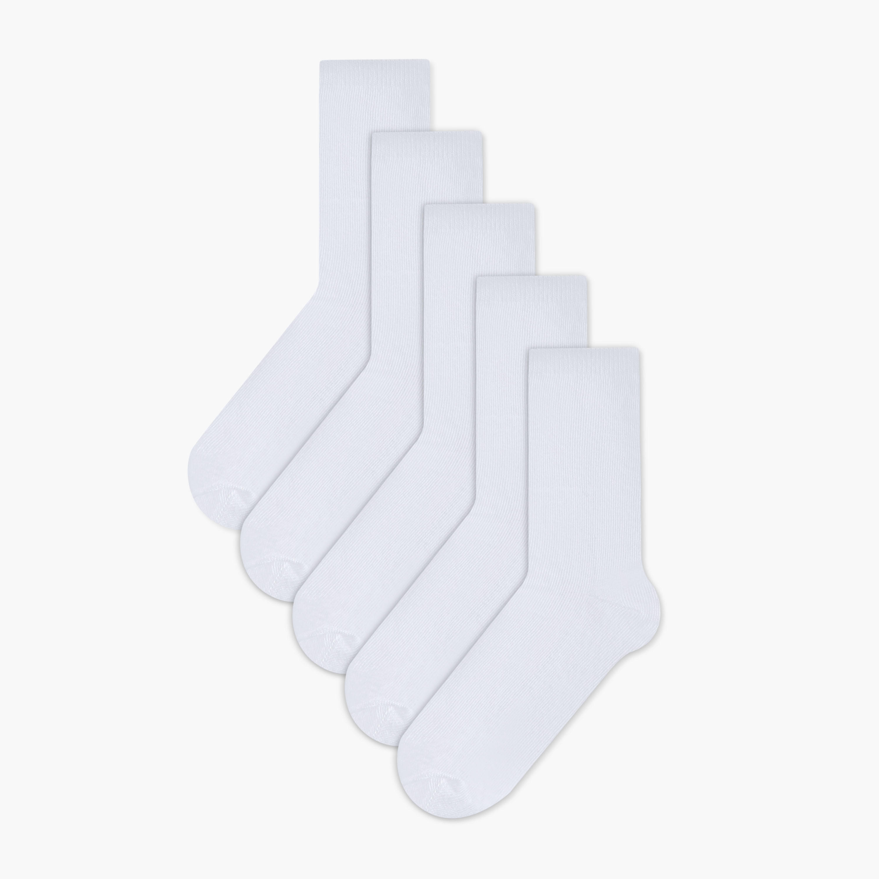 Juniors Solid Crew Length Socks - Set of 5-girls-accessories-socks-image-1