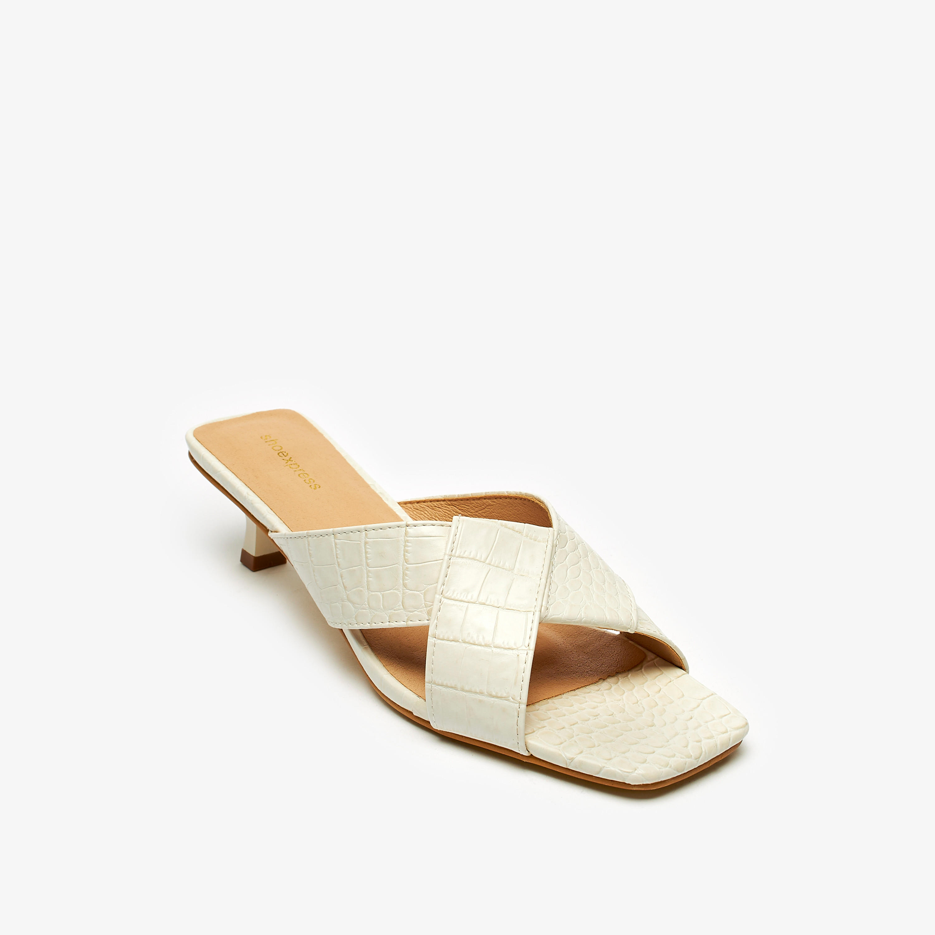Textured Slip-On Sandals with Kitten Heels-women-shoes-heels-image-1