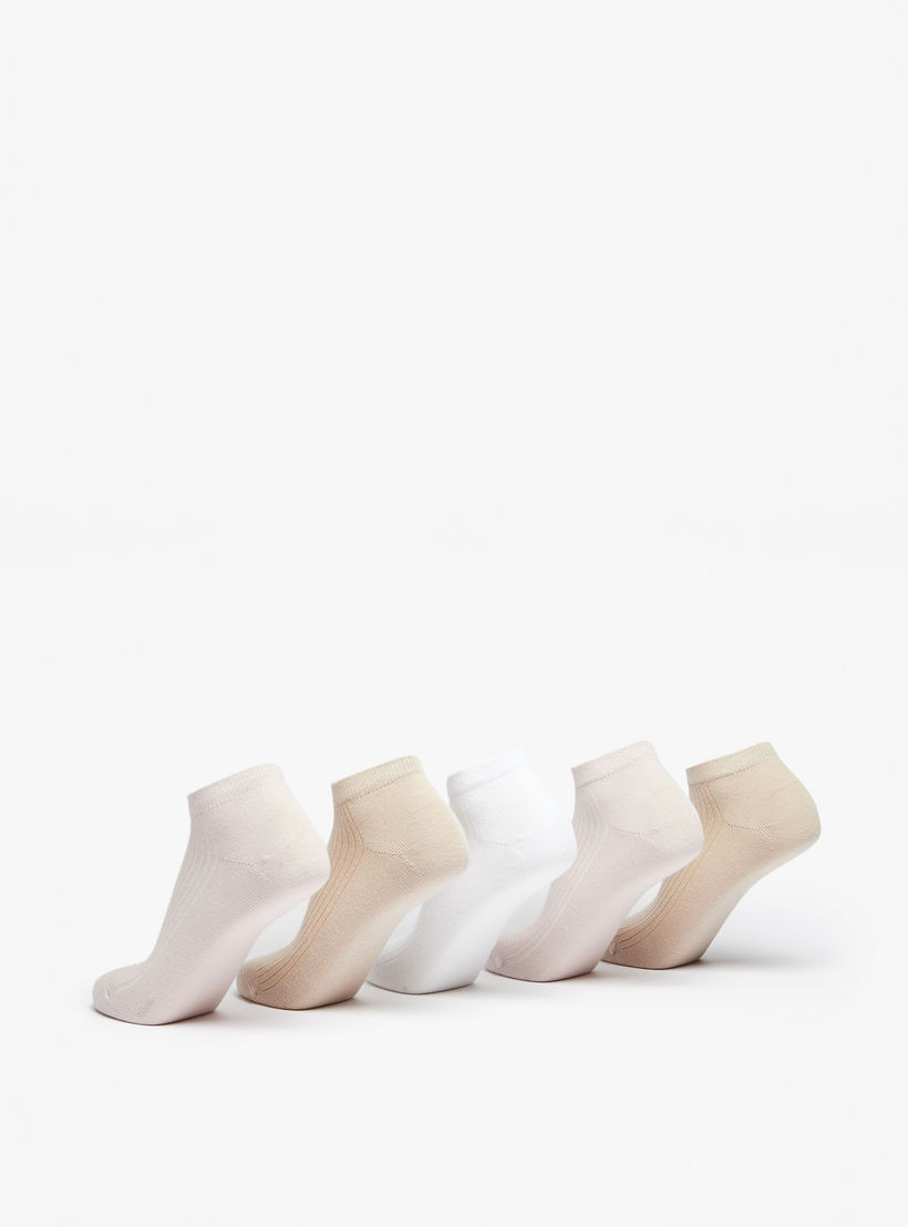 Celeste Textured Ankle Length Socks - Set of 5-women-socksandstockings-image-3
