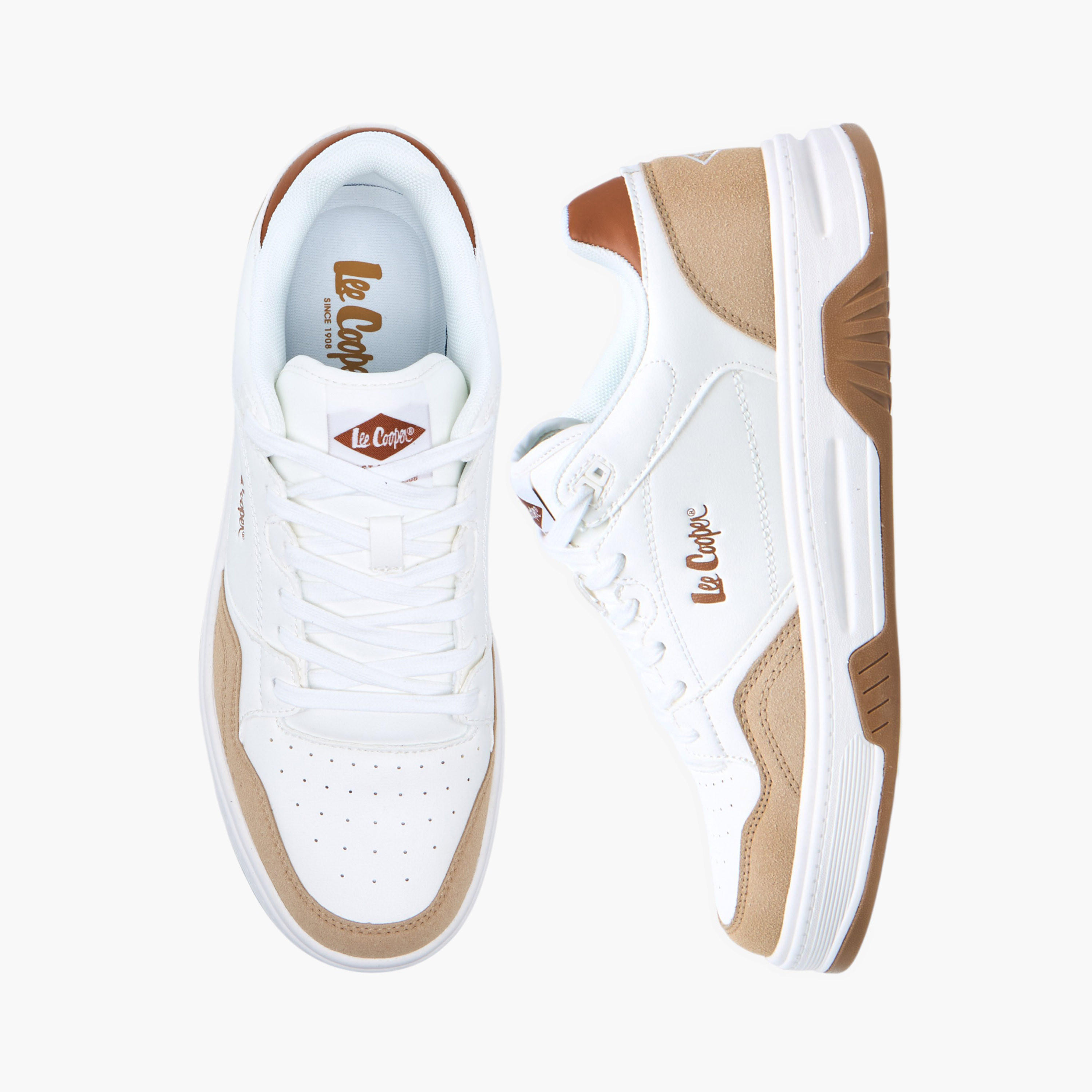 Lee Cooper Men's Perforated Lace-Up Sneakers-men-shoes-sneakers-image-1