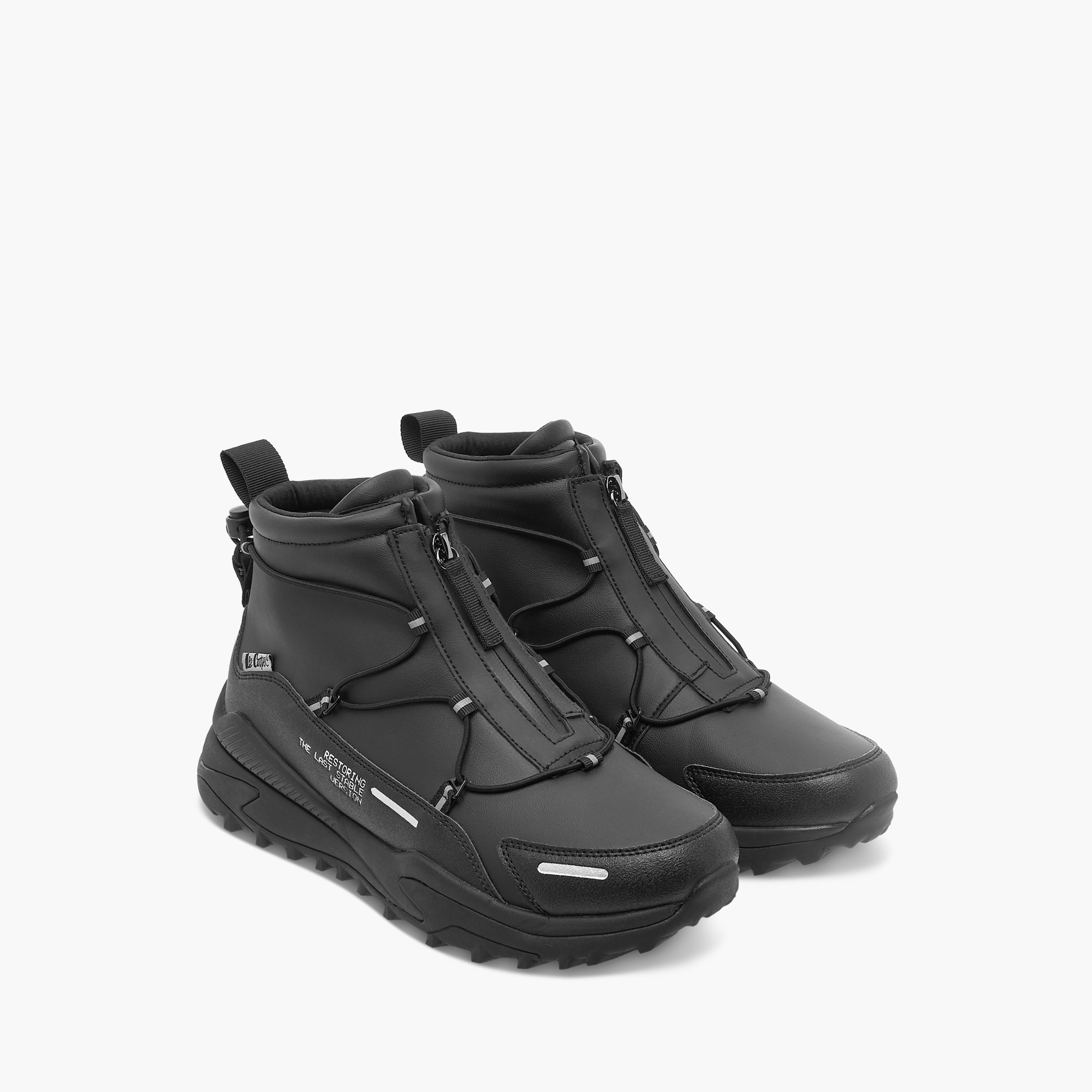 Lee Cooper Men's Solid Chukka Boots with Lace Detail and Zip Closure-men-shoes-boots-image-6