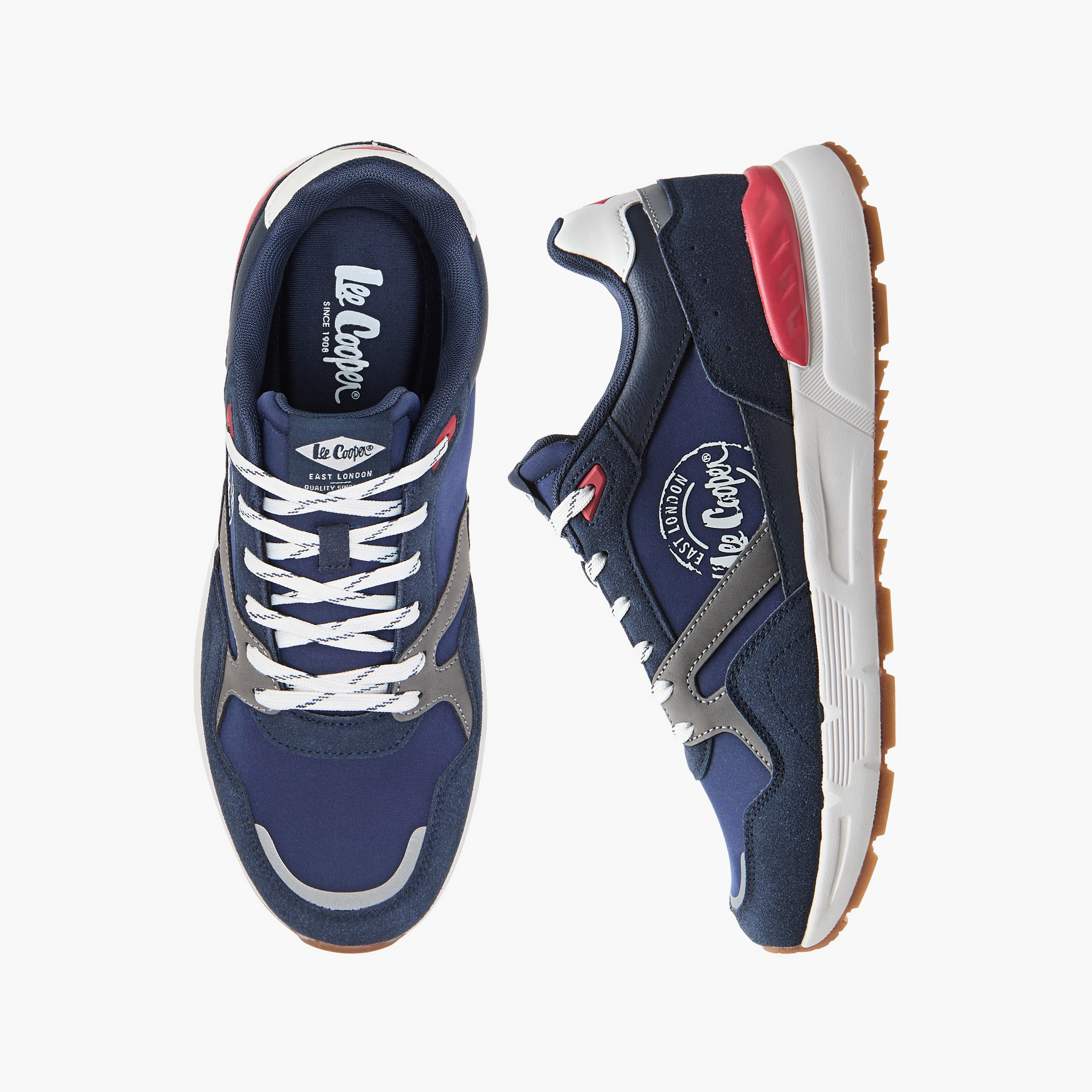 Lee Cooper Men's Panelled Lace-Up Sneakers-men-shoes-sneakers-image-1
