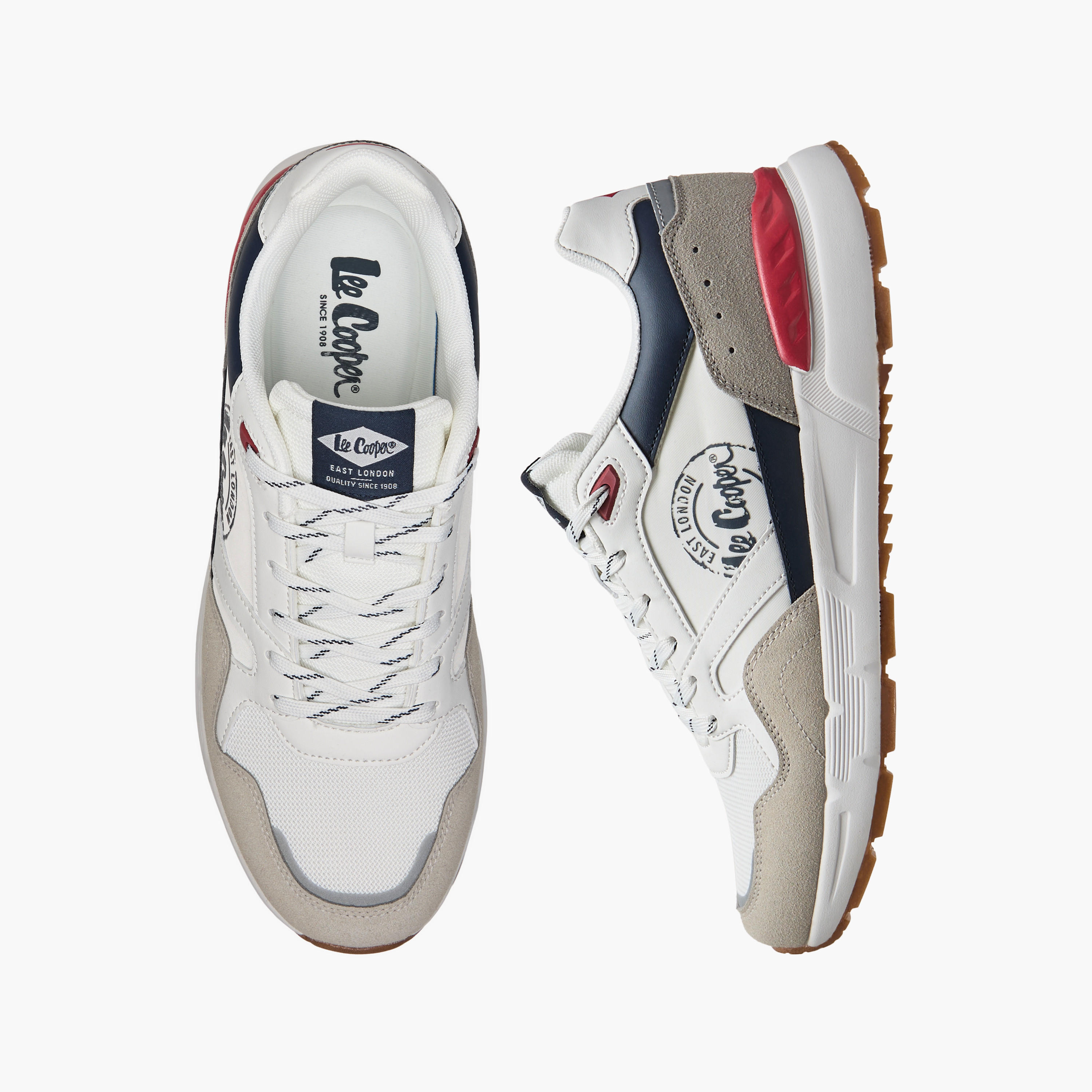 Lee Cooper Men's Panelled Lace-Up Sneakers-men-shoes-sneakers-image-1