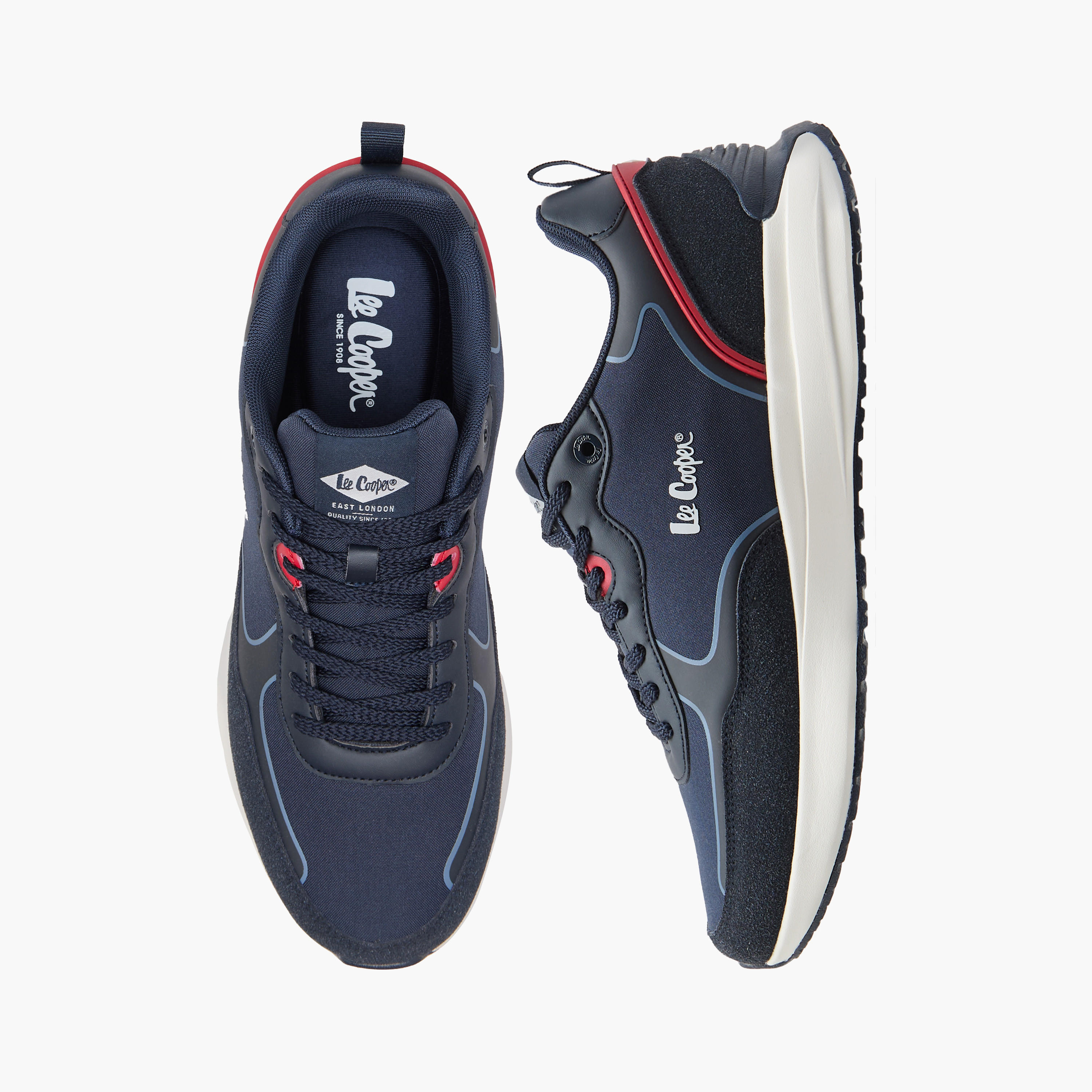 Lee Cooper Men's Logo Detail Sneakers with Lace-Up Closure-men-shoes-sneakers-image-1