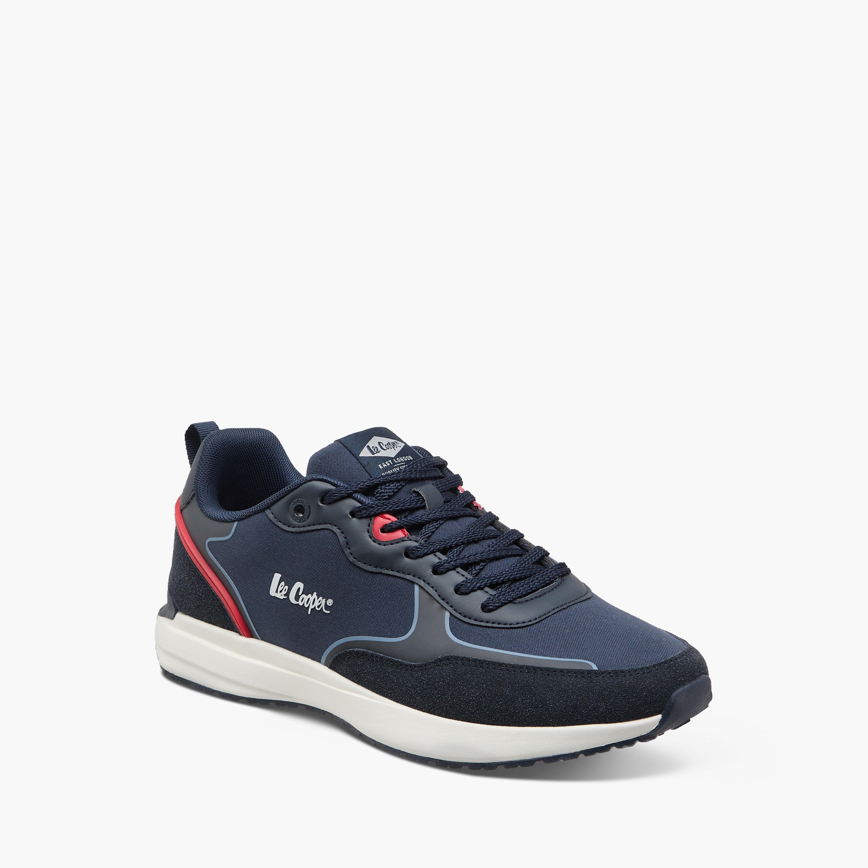 Lee Cooper Men's Logo Detail Sneakers with Lace-Up Closure-men-shoes-sneakers-image-2