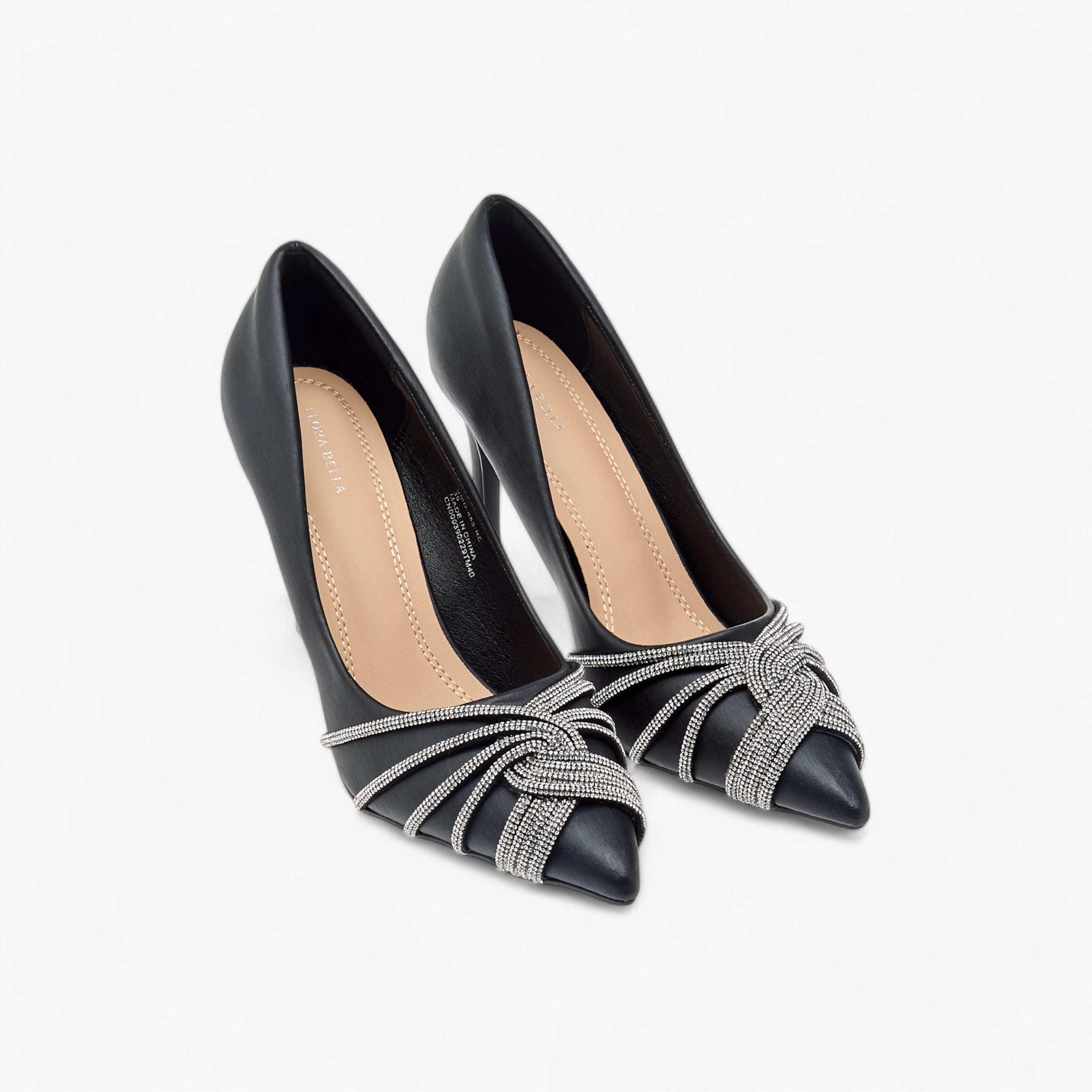Flora Bella Embellished Slip-On Pumps with Stiletto Heels-women-shoes-heels-image-1