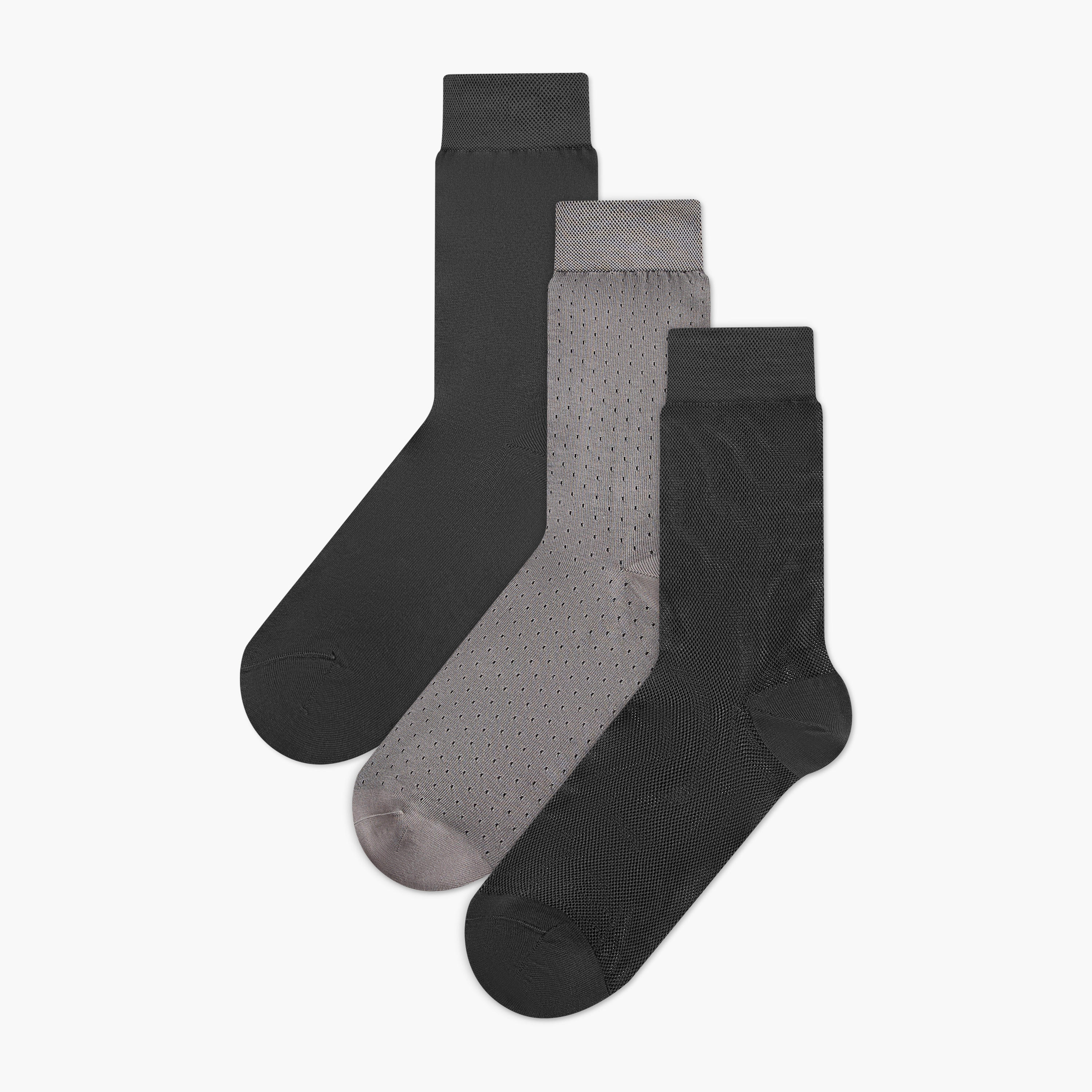 طقم جوارب متنوعة 3 أزواج متوسطة الطول للرجال من دوتشيني-men-socks-image-1