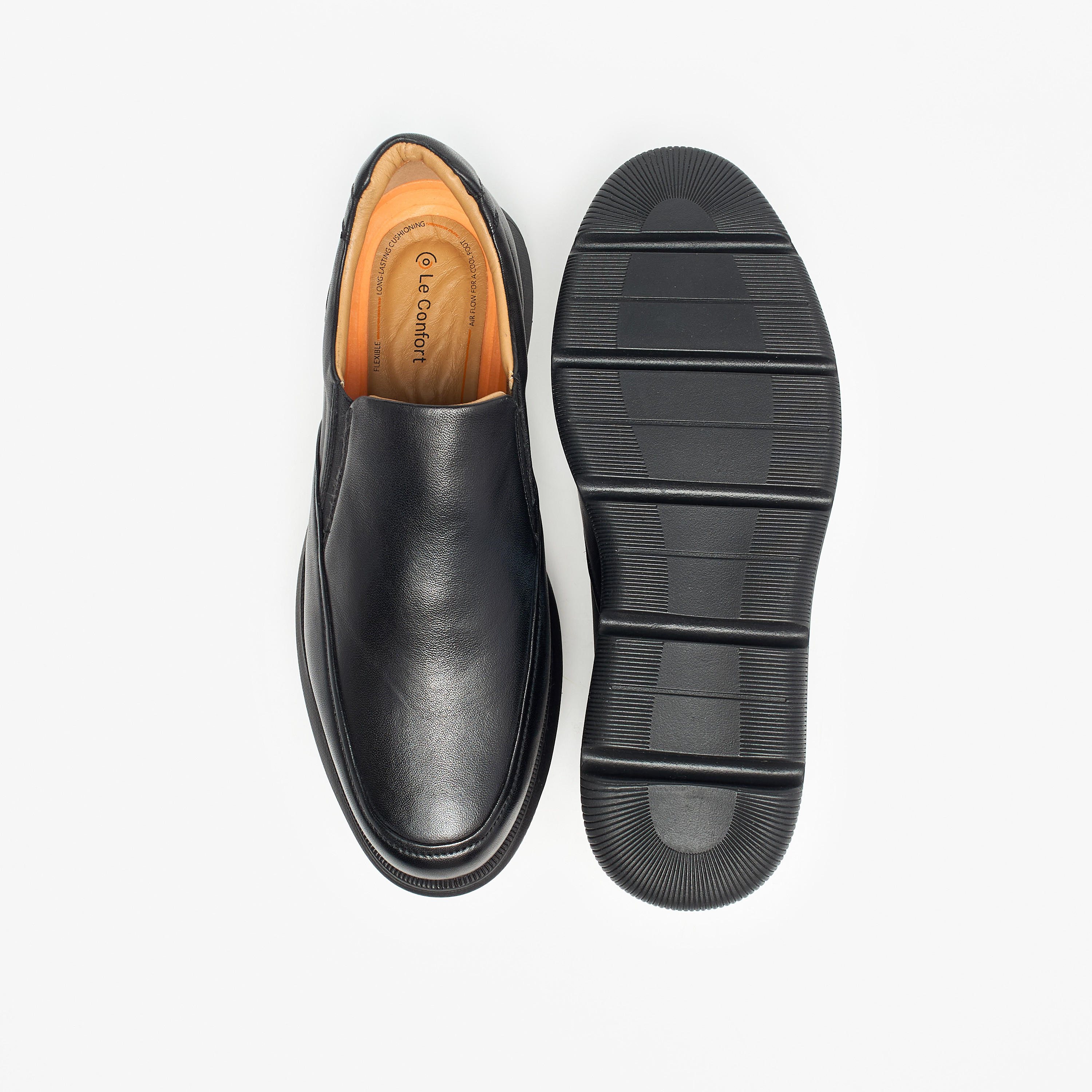 Le Confort Leather Solid Slip-On Loafers-men-shoes-formalshoes-image-4
