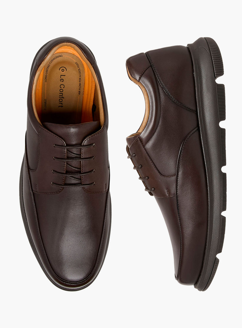 حذاء ديربي جلد سادة برباط من لو كونفورت -men-shoes-formalshoes-image-1
