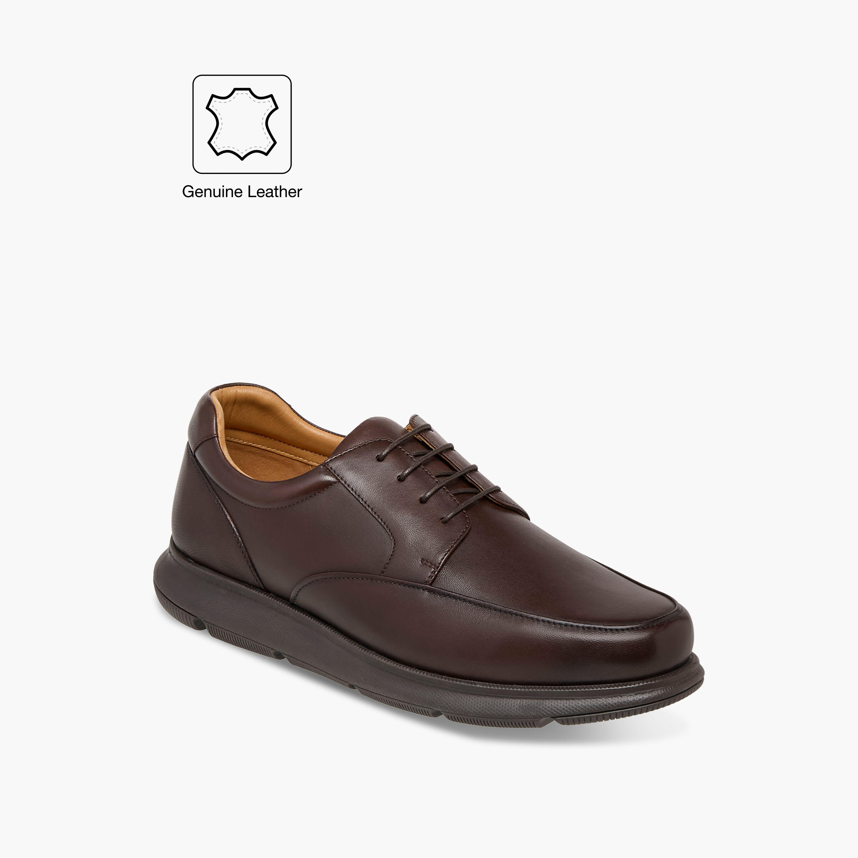 حذاء ديربي جلد سادة برباط من لو كونفورت -men-shoes-formalshoes-image-2
