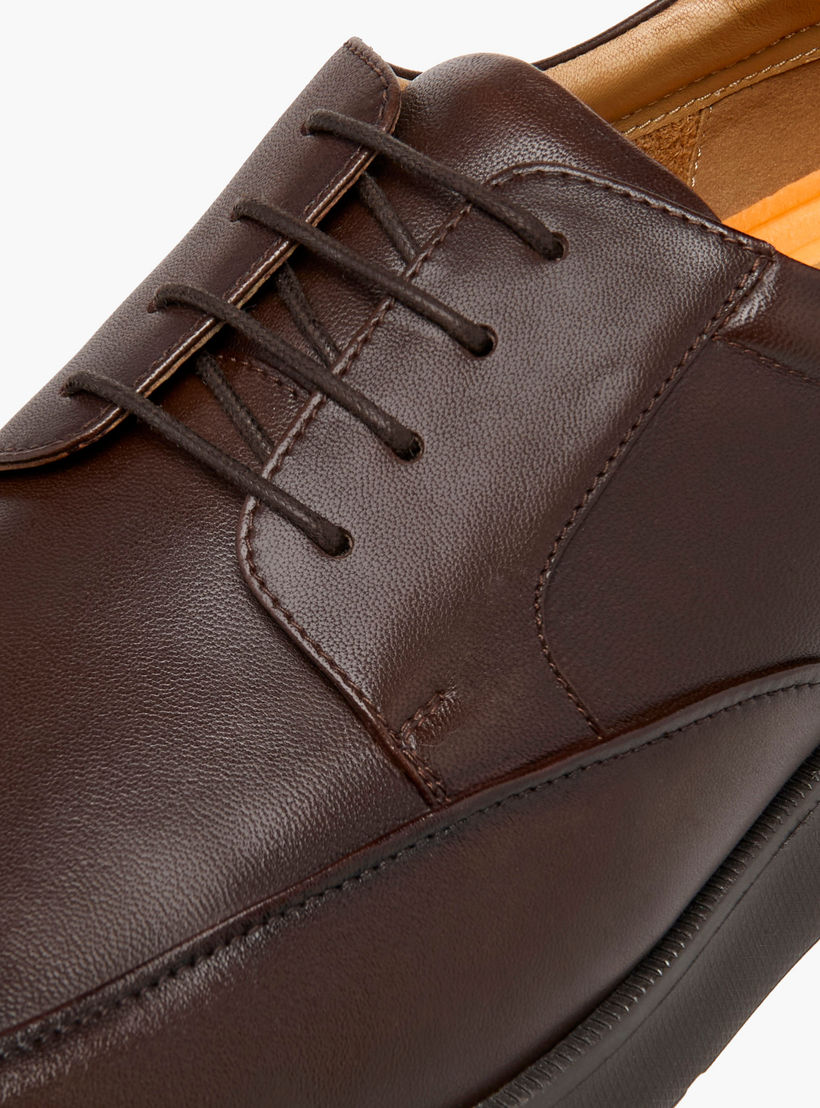حذاء ديربي جلد سادة برباط من لو كونفورت -men-shoes-formalshoes-image-4