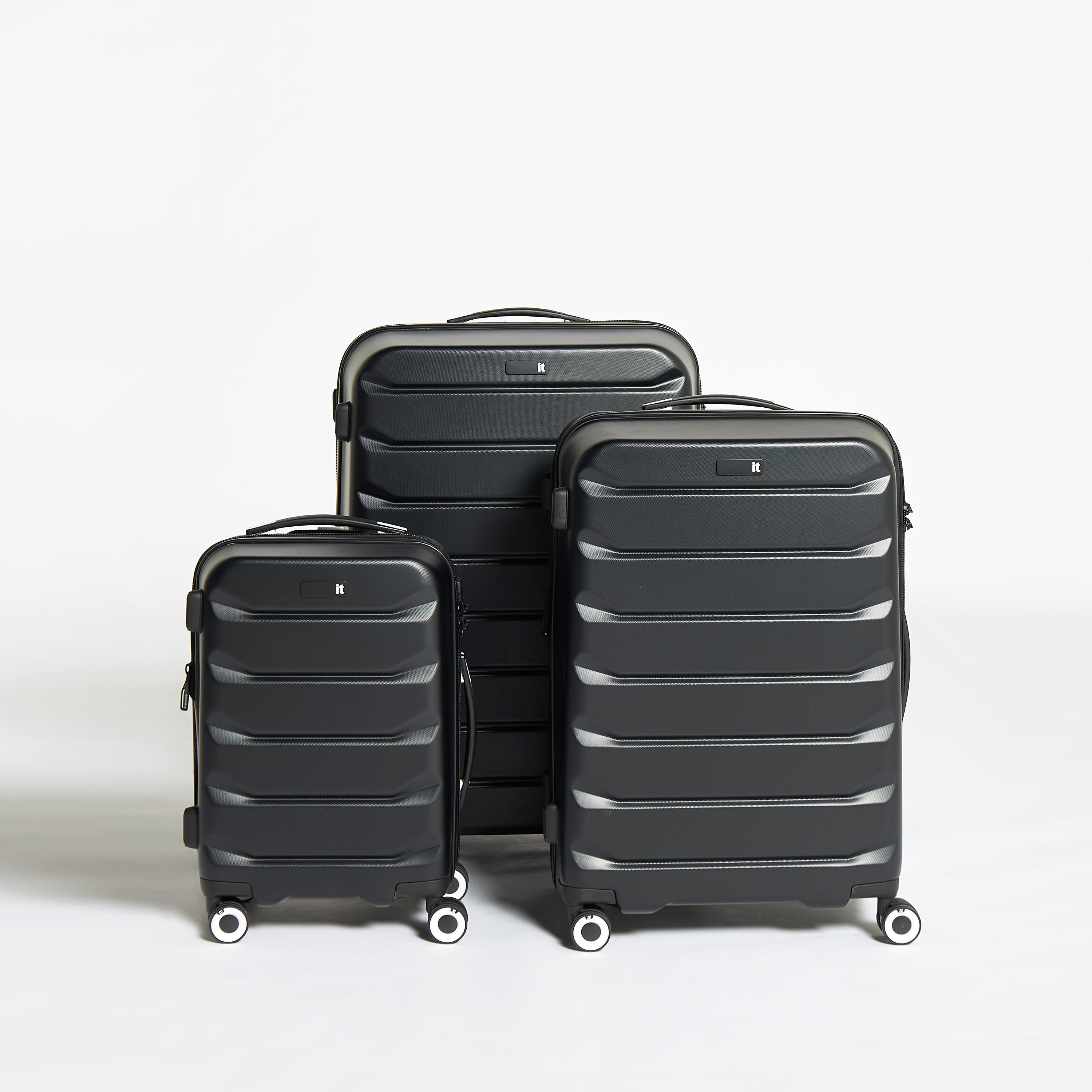 IT Textured Hardcase Luggage Trolley Bag with Retractable Handle and Wheels-travel-luggagesandbags-luggage-image-2