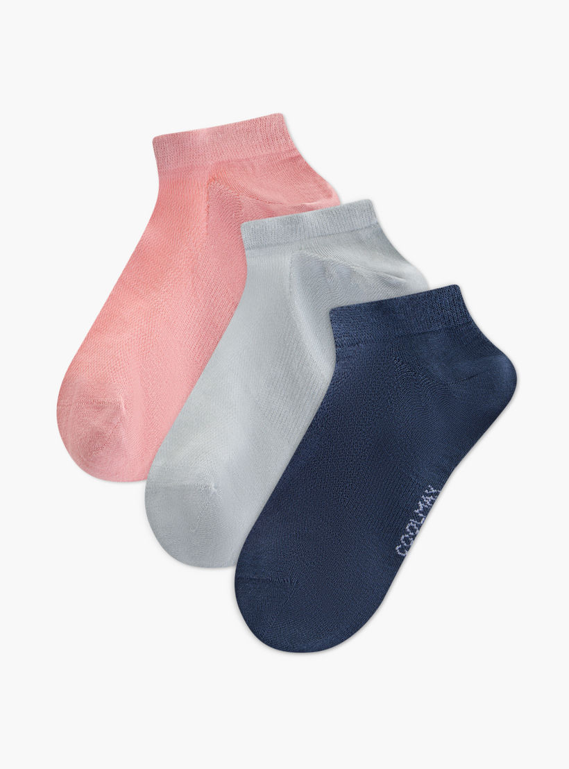 طقم جوارب بطول 3 أزواج الكاحل بطبعات شعار من داش-women-socksandstockings-image-1