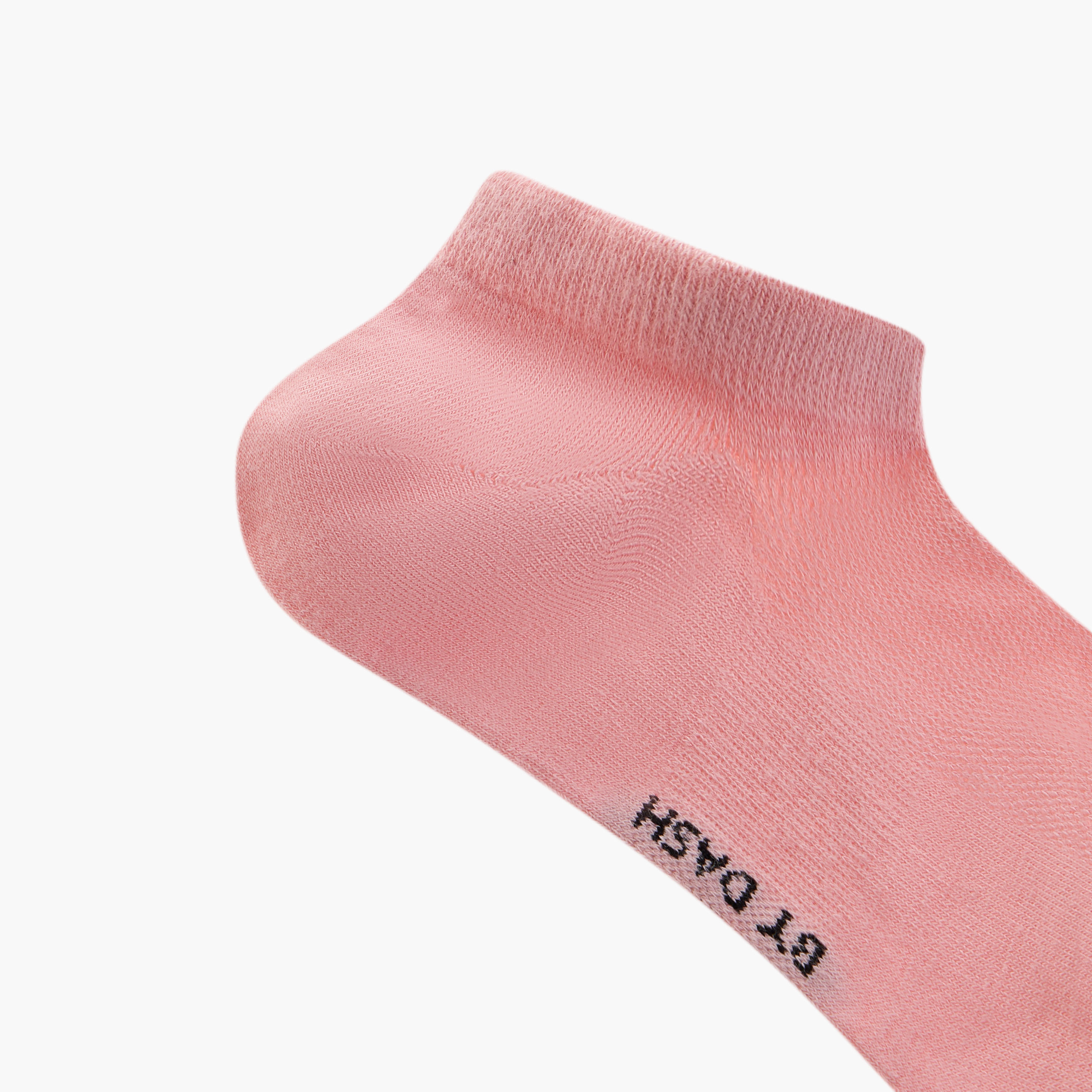 Dash Logo Print Non Terry Ankle Length Socks - Set of 3-women-socksandstockings-image-3